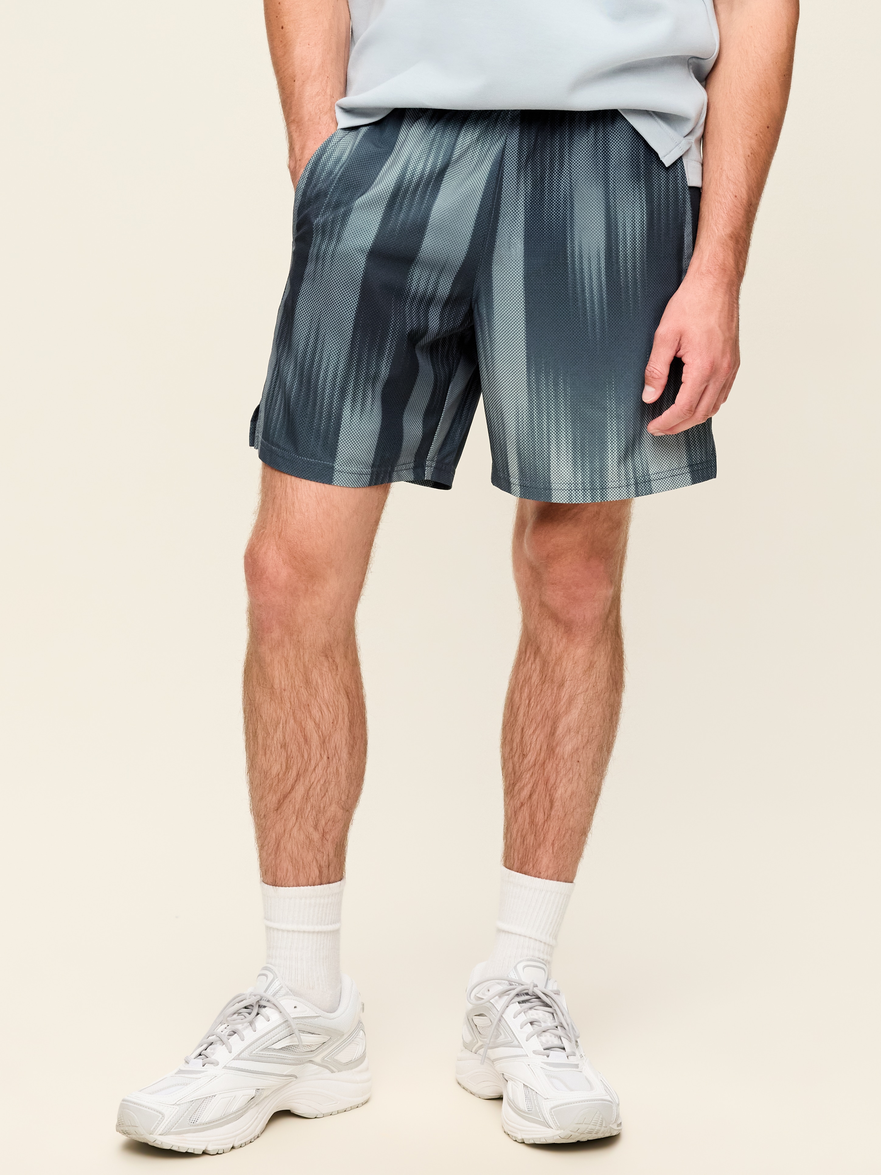 StretchTech Workout Shorts -- 7-inch inseam - Black Stripes - 1