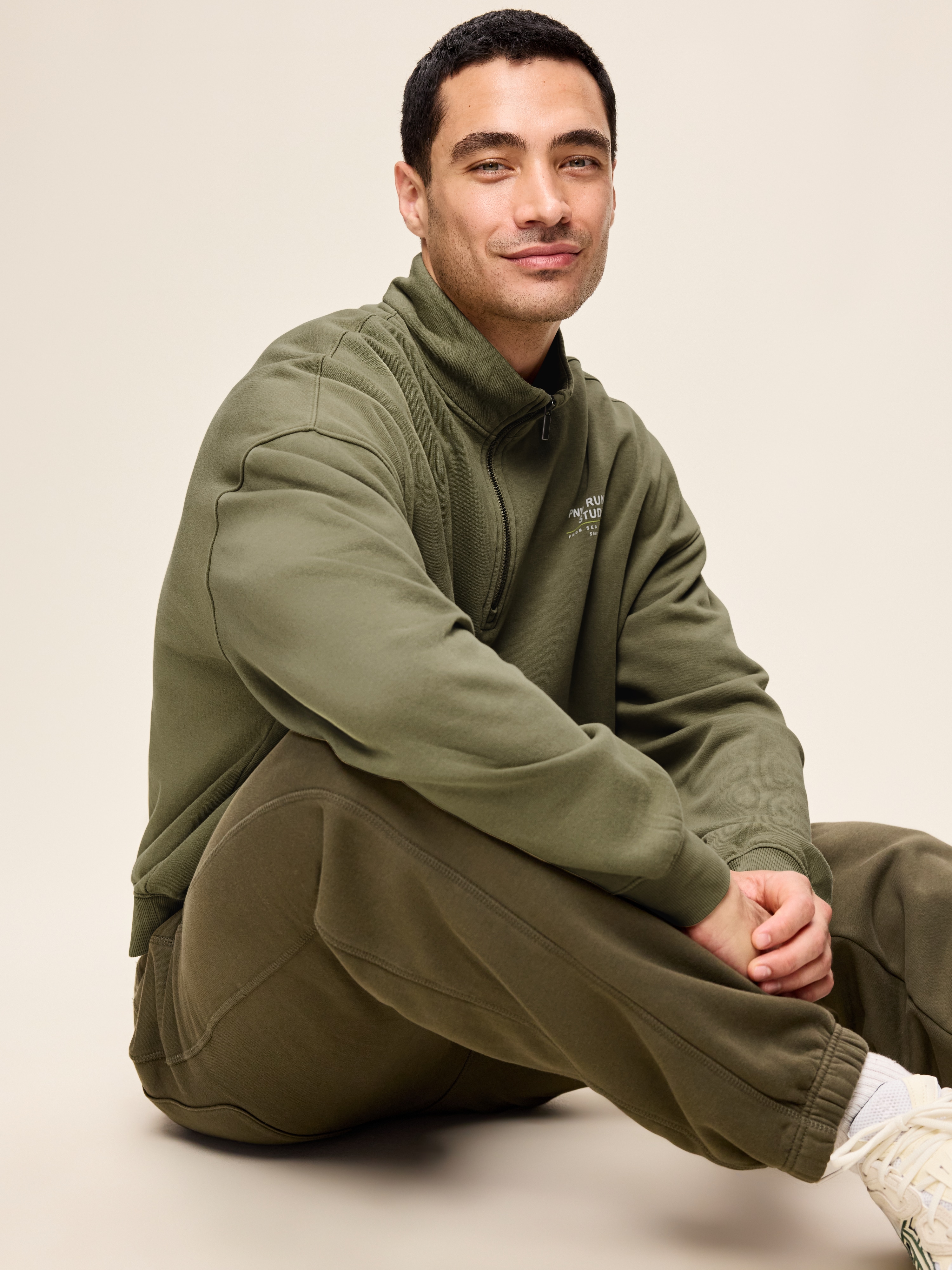Lived-In Pro Quarter Zip - Dill Caper - 3