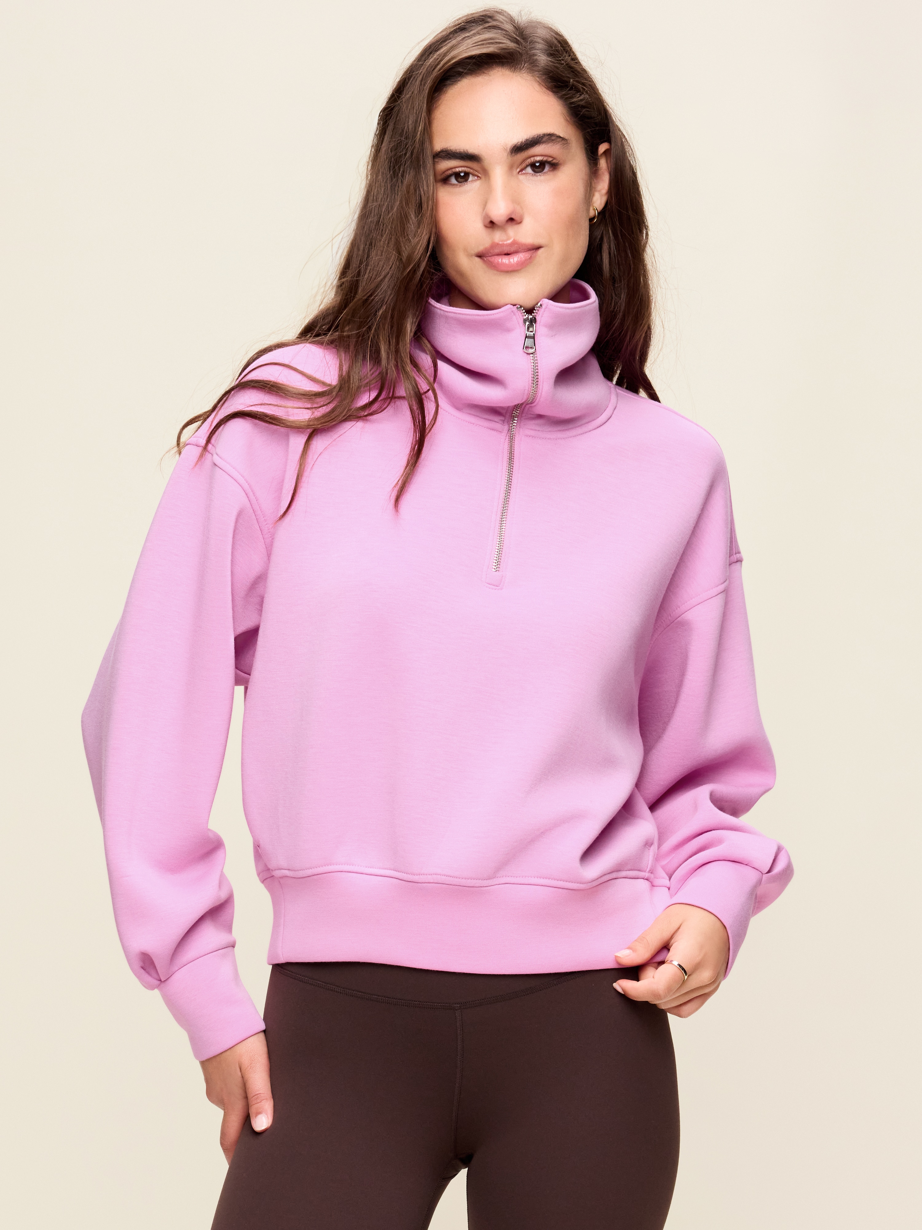 Bounce Fleece Half-Zip Pullover Sweatshirt - Orchid - 4