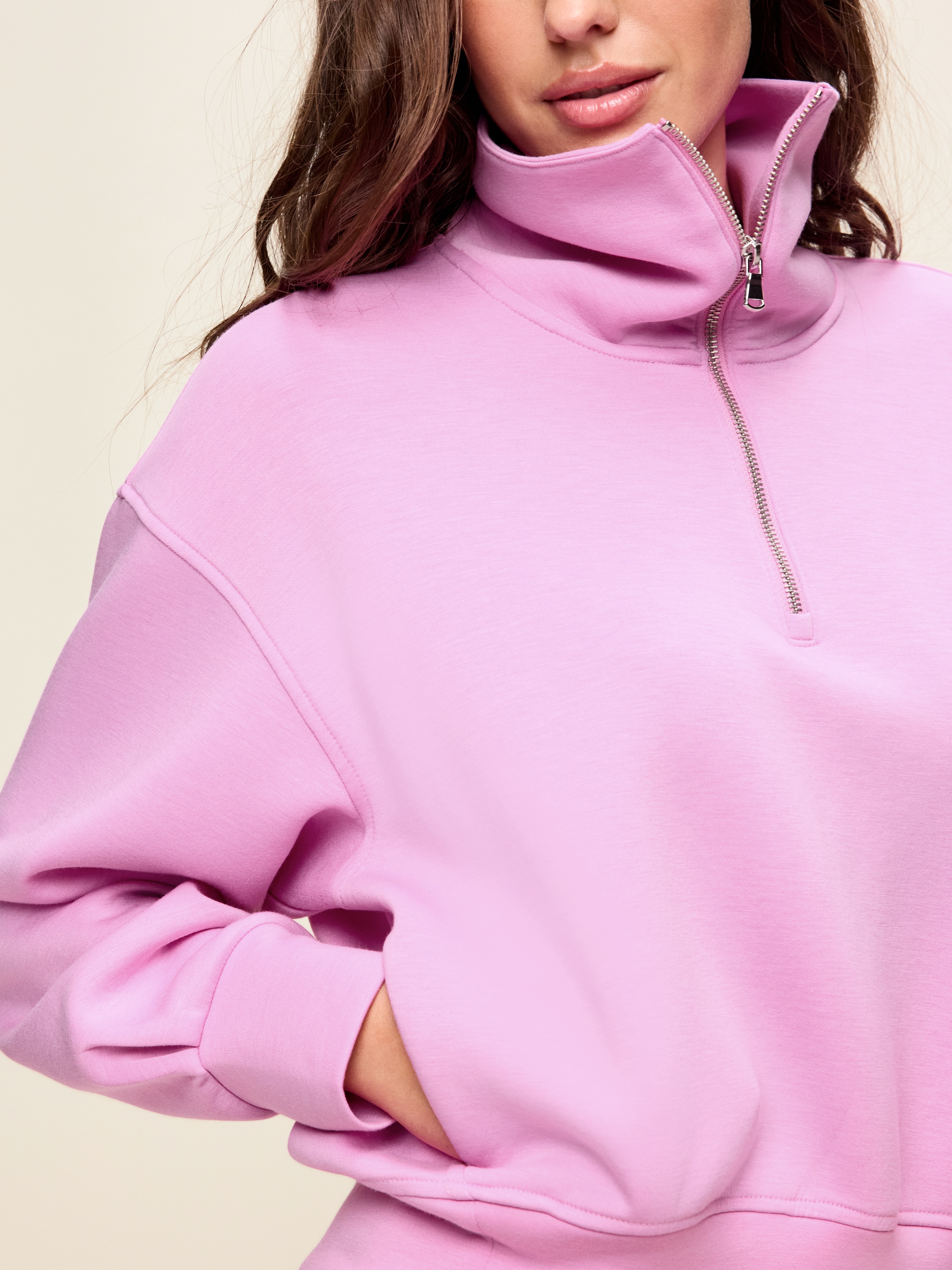 Bounce Fleece Half-Zip Pullover Sweatshirt - Orchid - 1