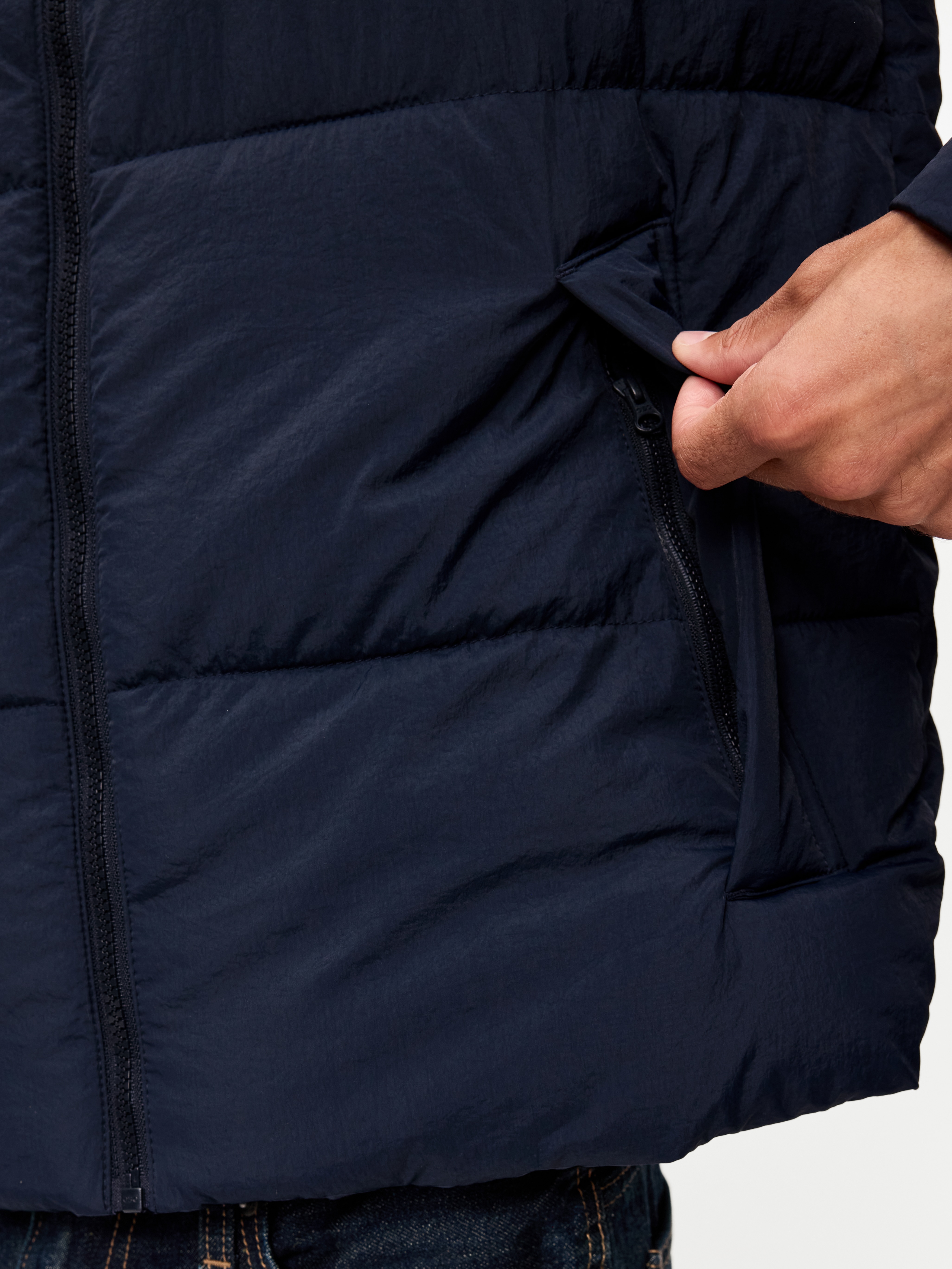 Water-Resistant Puffer Jacket - Navy Blue - 5