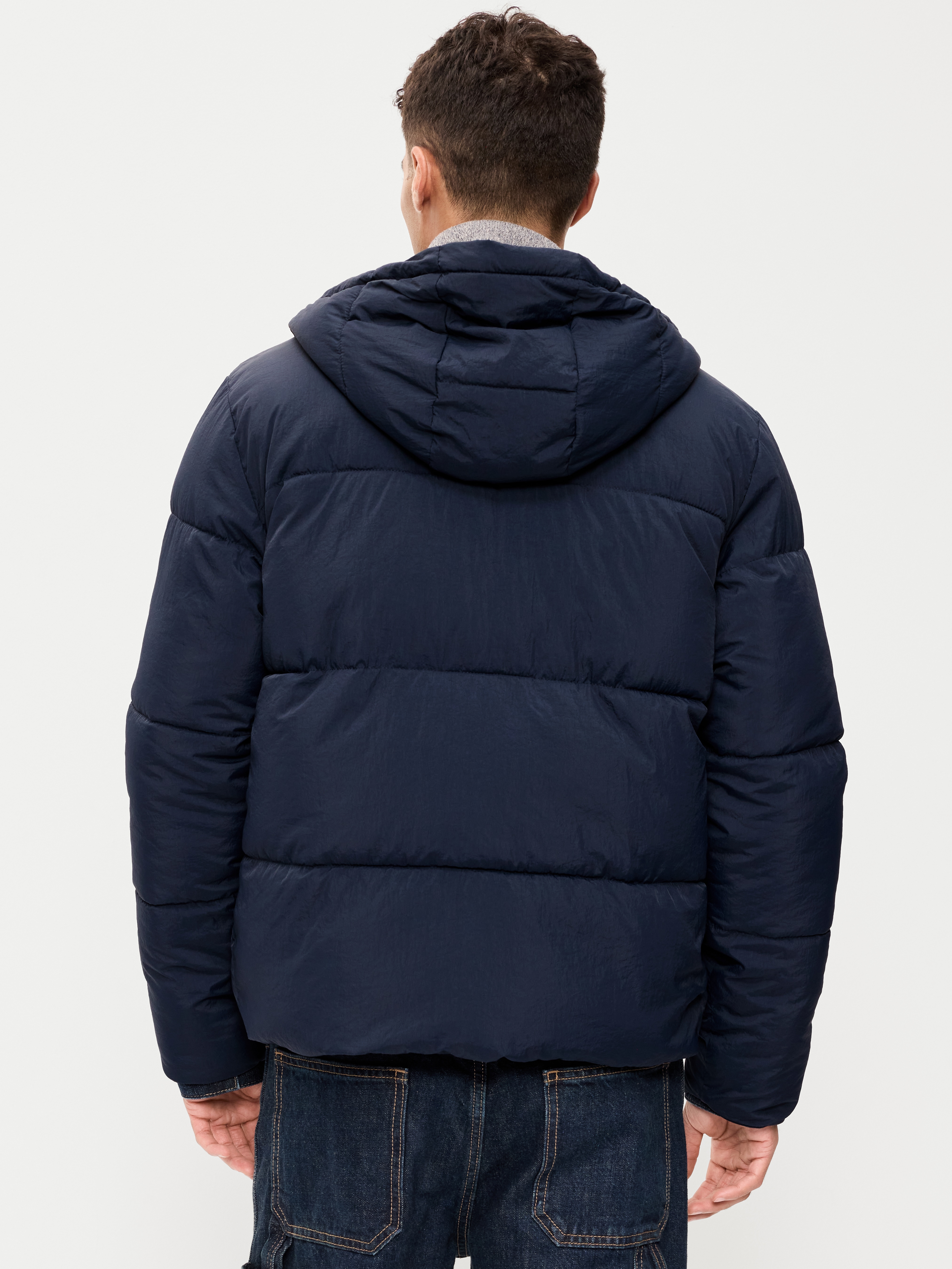 Water-Resistant Puffer Jacket - Navy Blue - 2