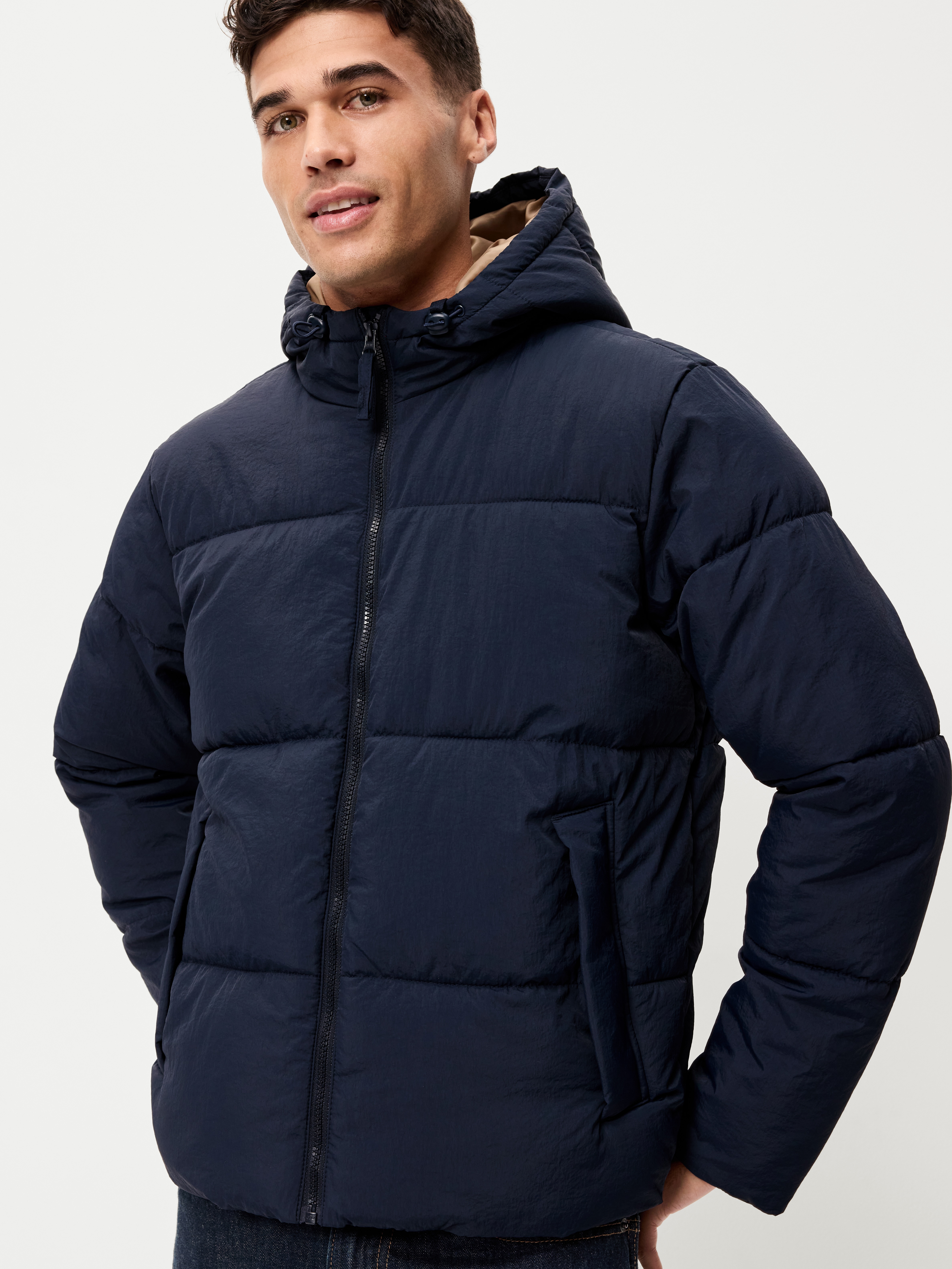 Water-Resistant Puffer Jacket - Navy Blue - 6