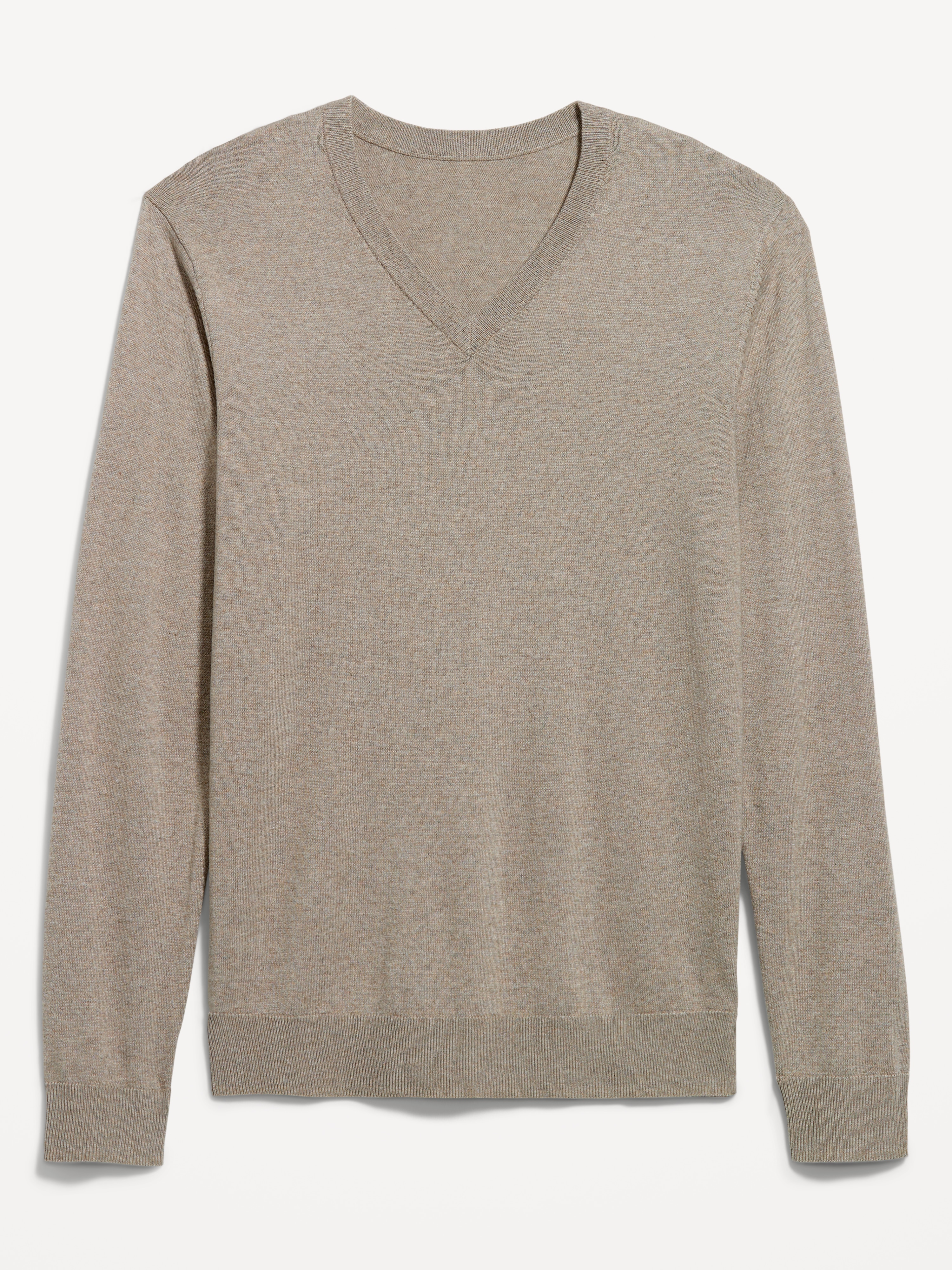 V-Neck Sweater - Tan Heather - 4