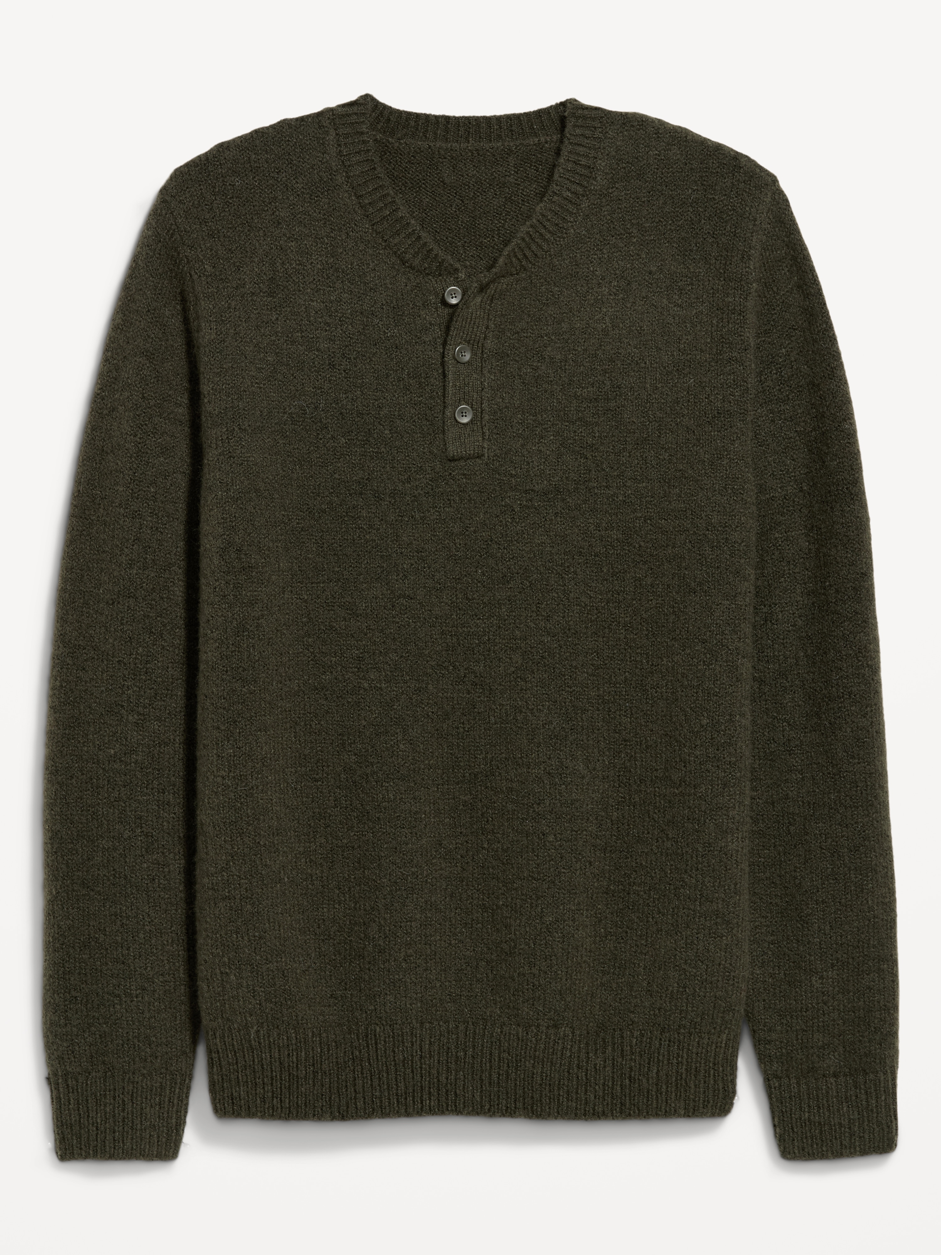 Wool-Blend Henley Sweater - Heritage Green - 4