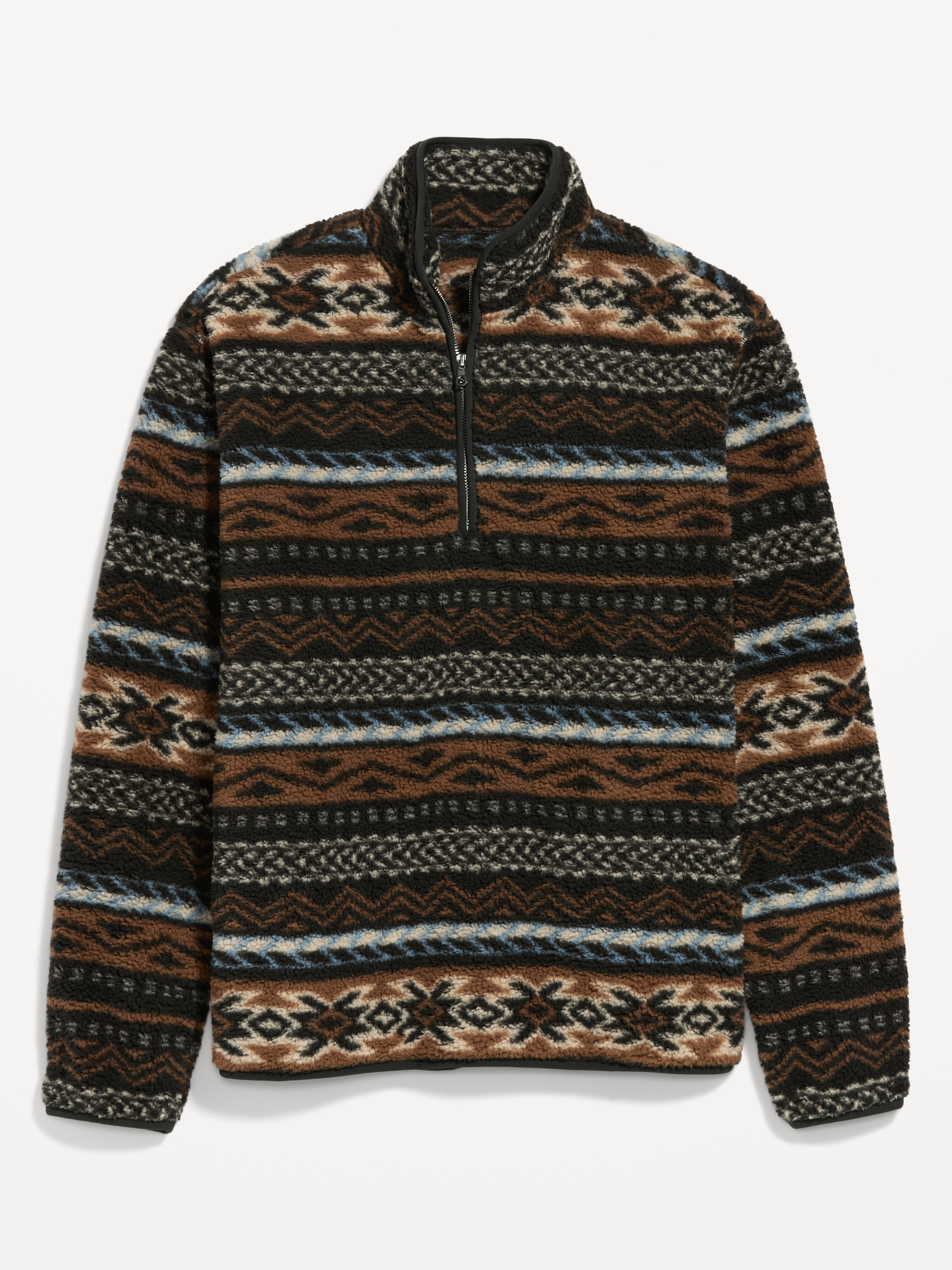 Sherpa Quarter Zip - Brown Fair Isle - 4