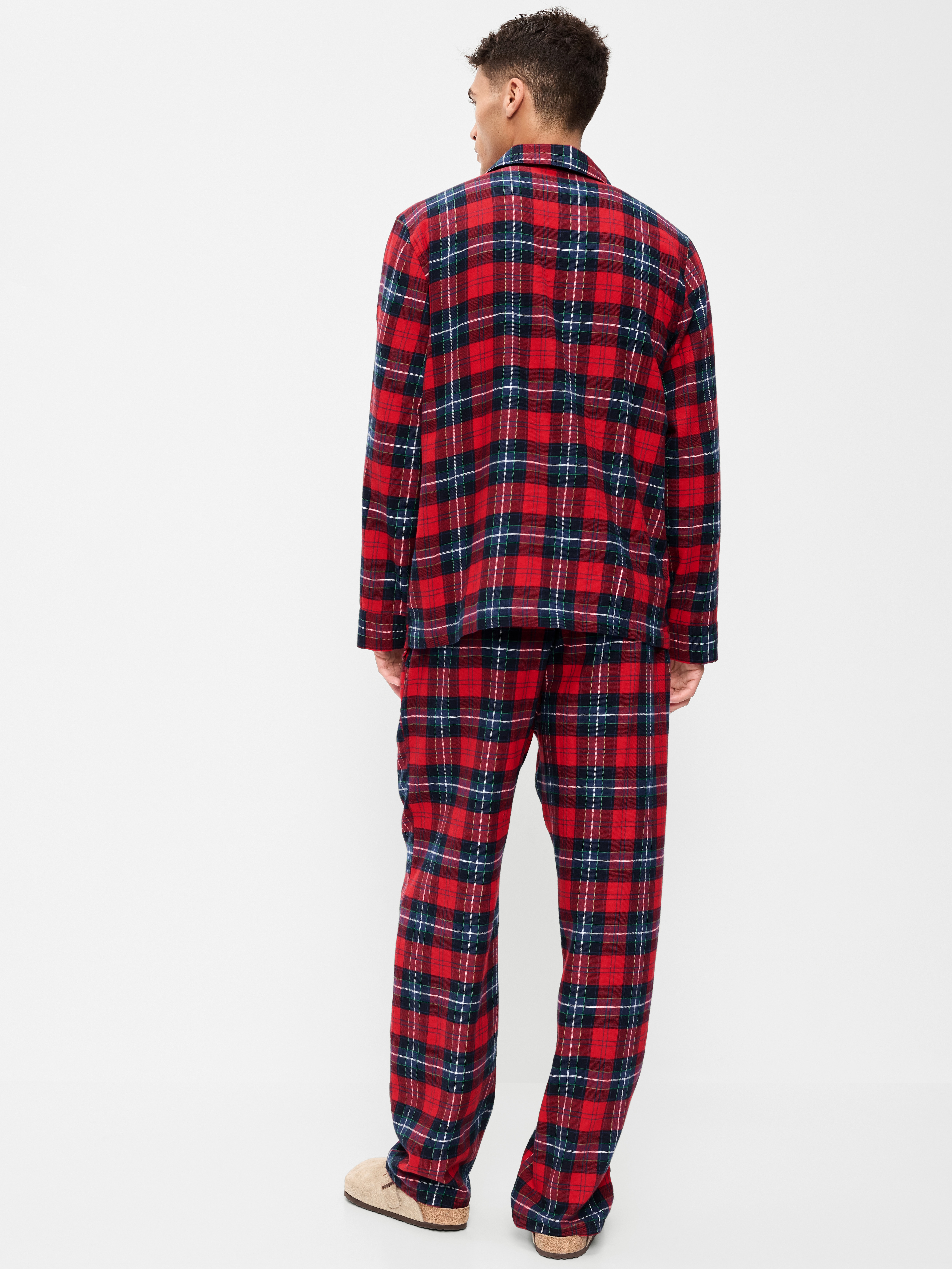 Flannel Pajama Pant Set for Men - Red Plaid (Match the Fam!) - 2