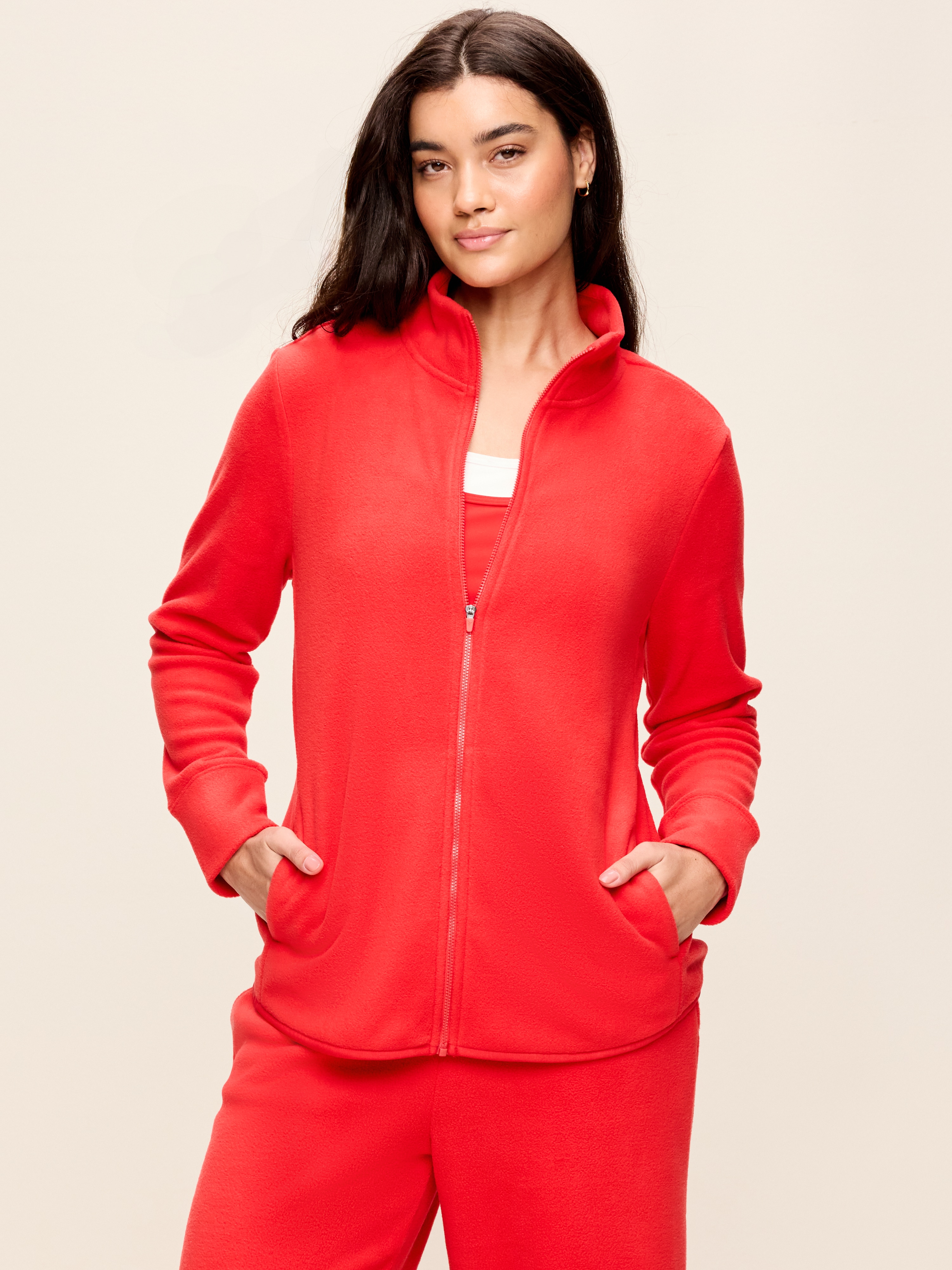 Fitted Performance Fleece Full-Zip Jacket - Amaryllis - 5