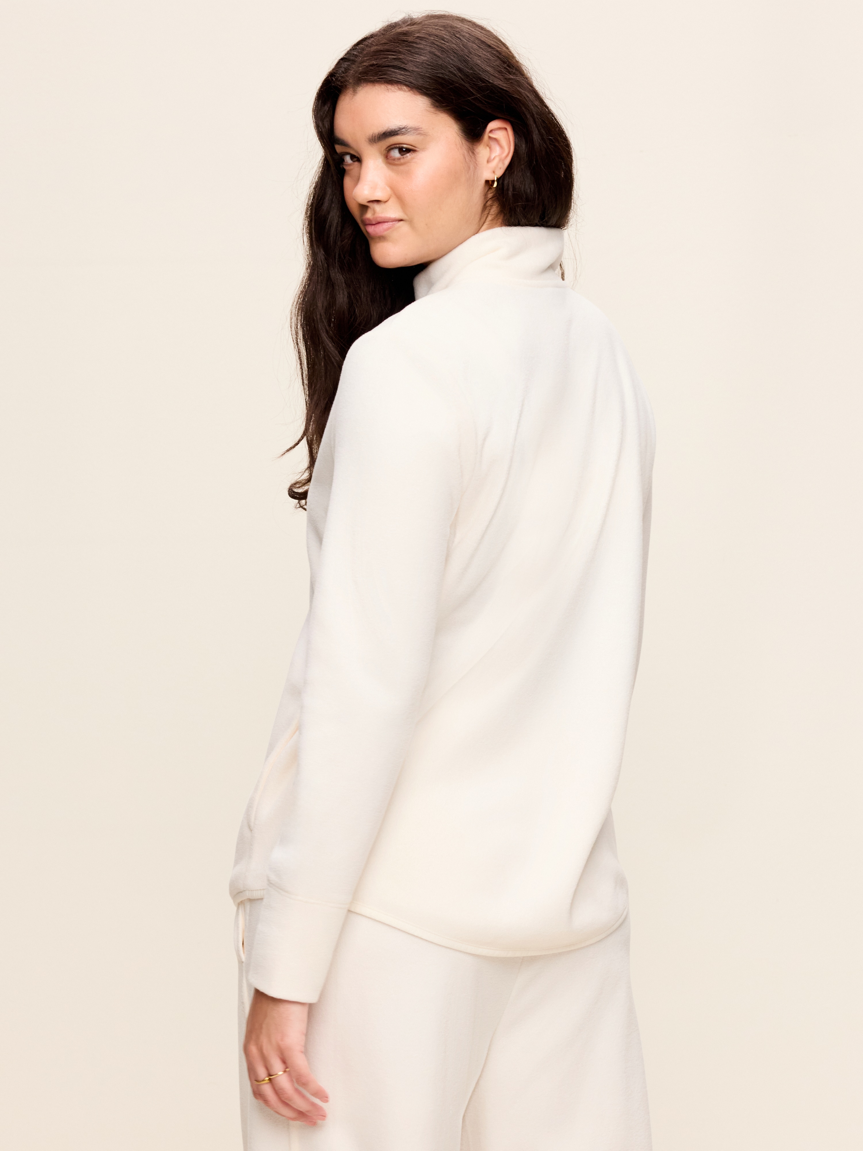 Fitted Performance Fleece Full-Zip Jacket - Sea Salt - 6