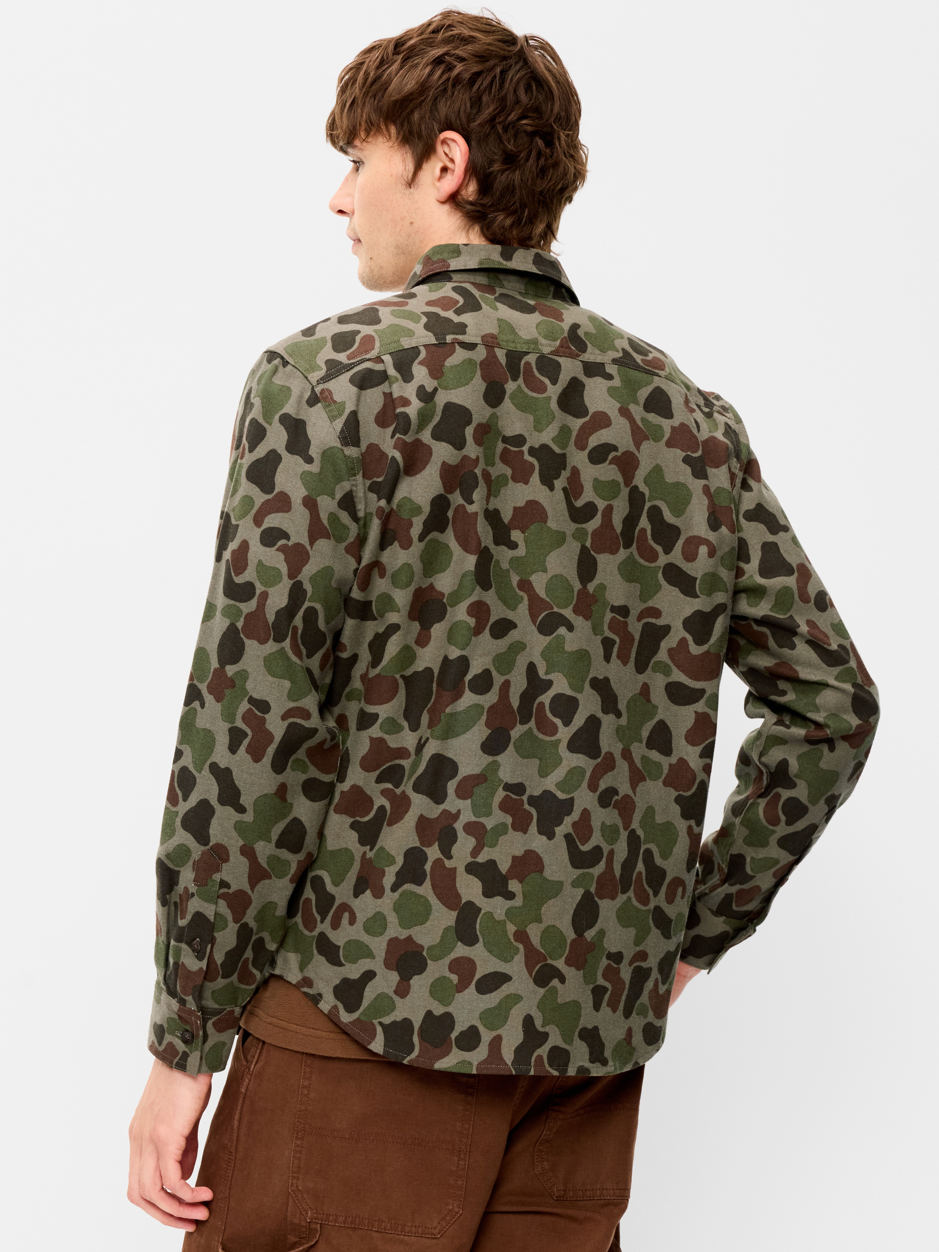 Relaxed Long-Sleeve Flannel Pocket Shirt - Camo - 2