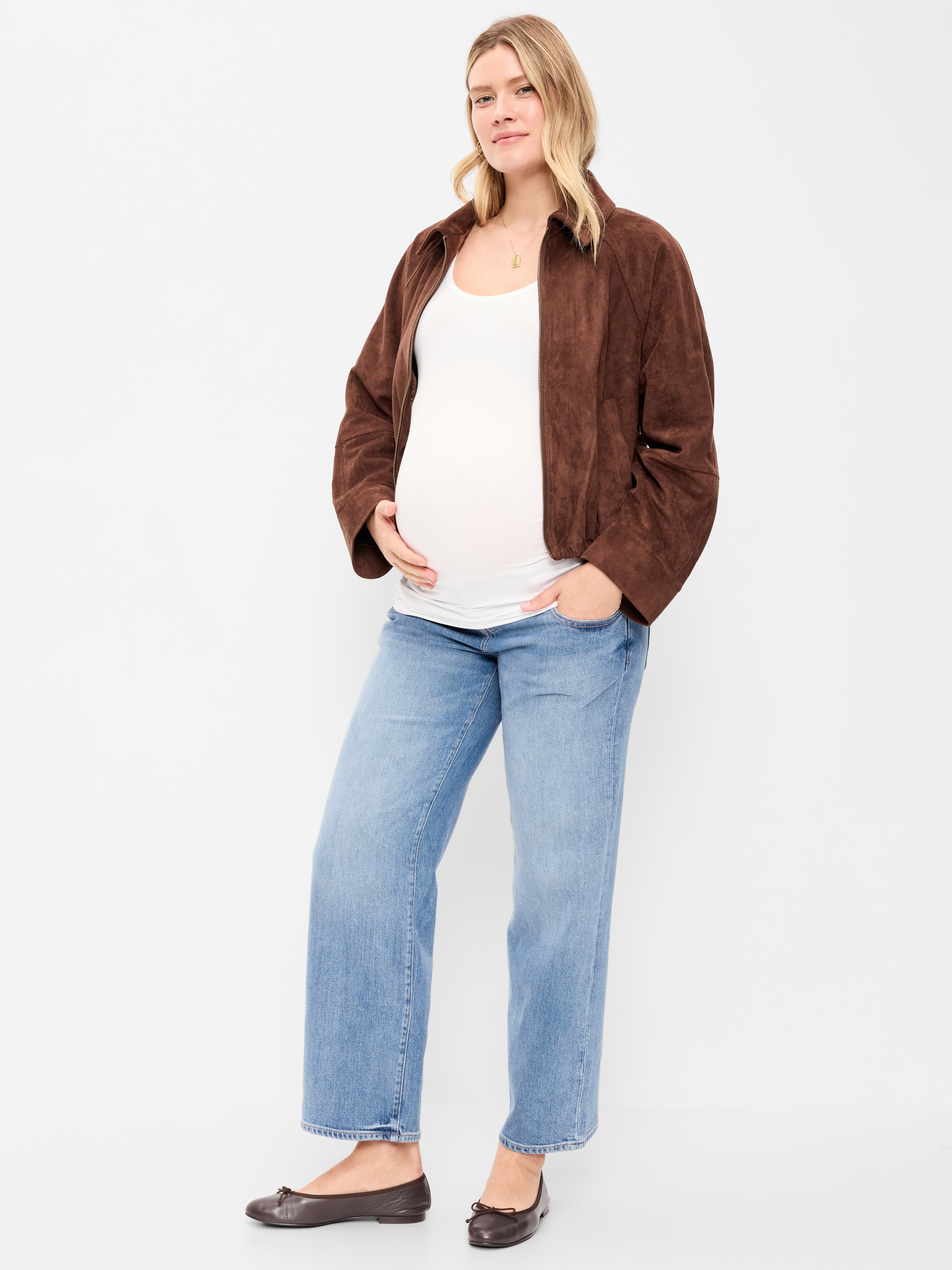 Maternity Low-Rise OG Loose Jeans - Pressed Blue - 1
