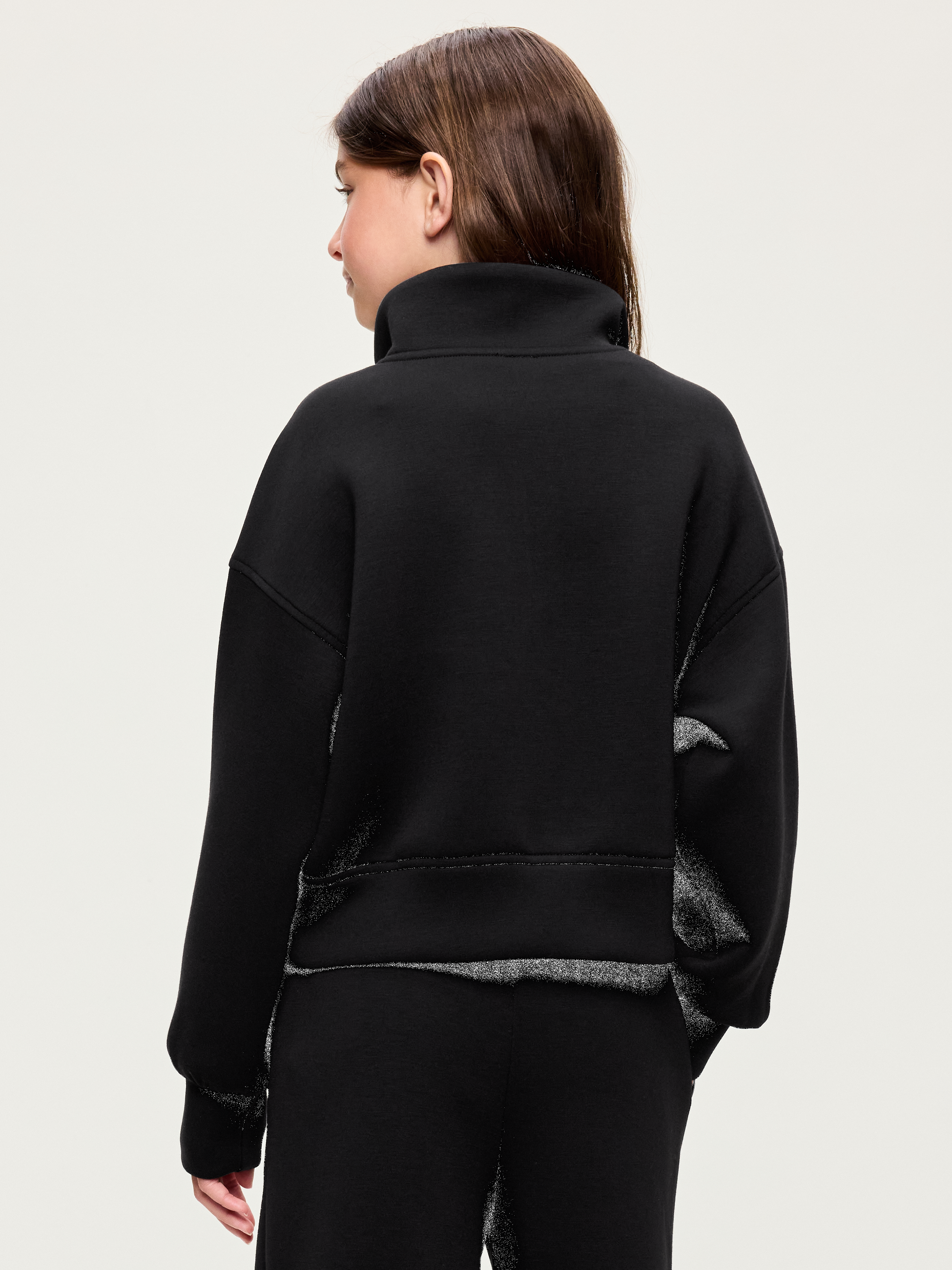 Bounce Fleece Half-Zip Pullover Sweatshirt for Girls - Light Black Heather - 2