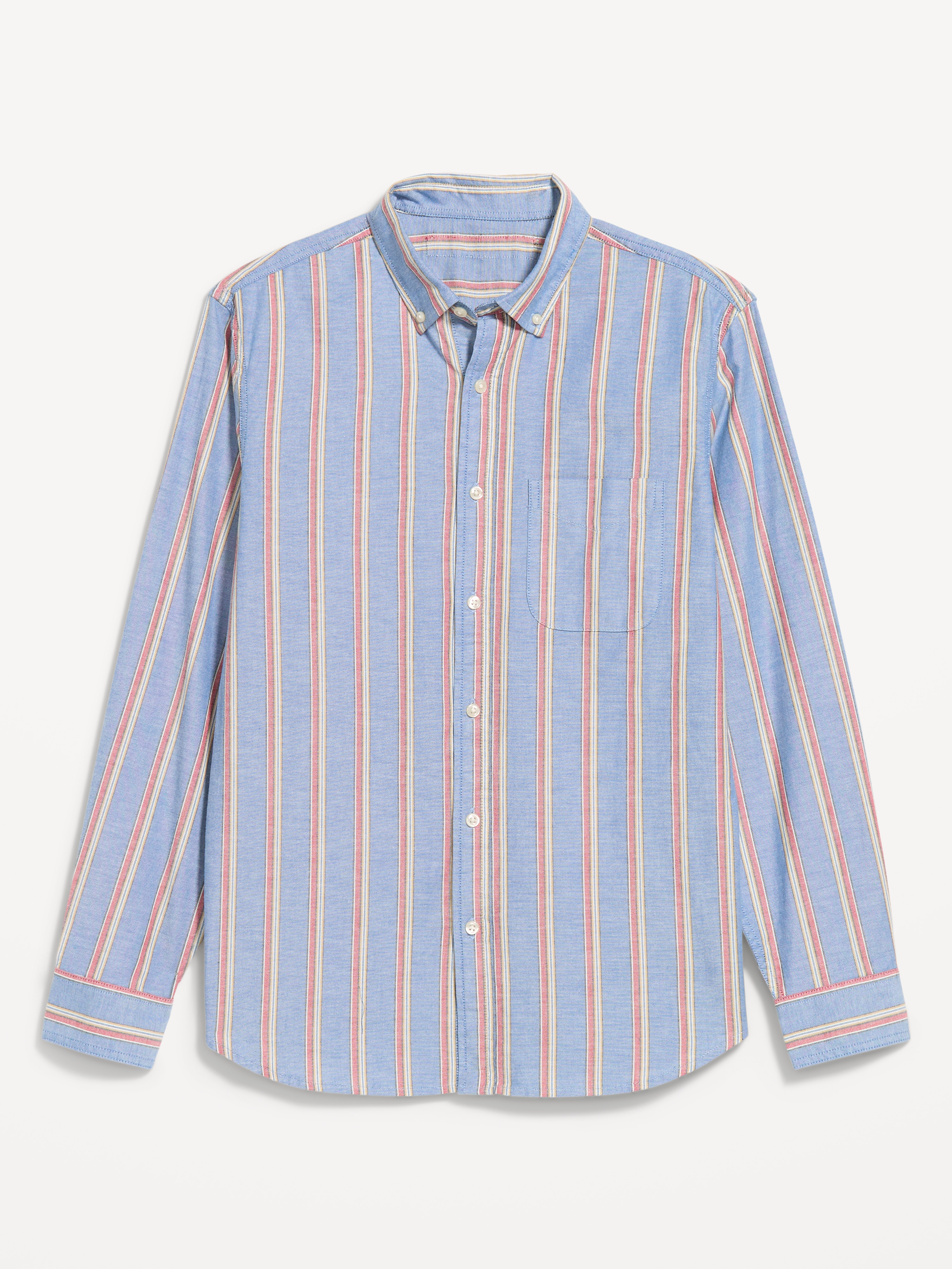 Classic Fit Everyday Oxford Shirt - Red/Blue Stripe - 4