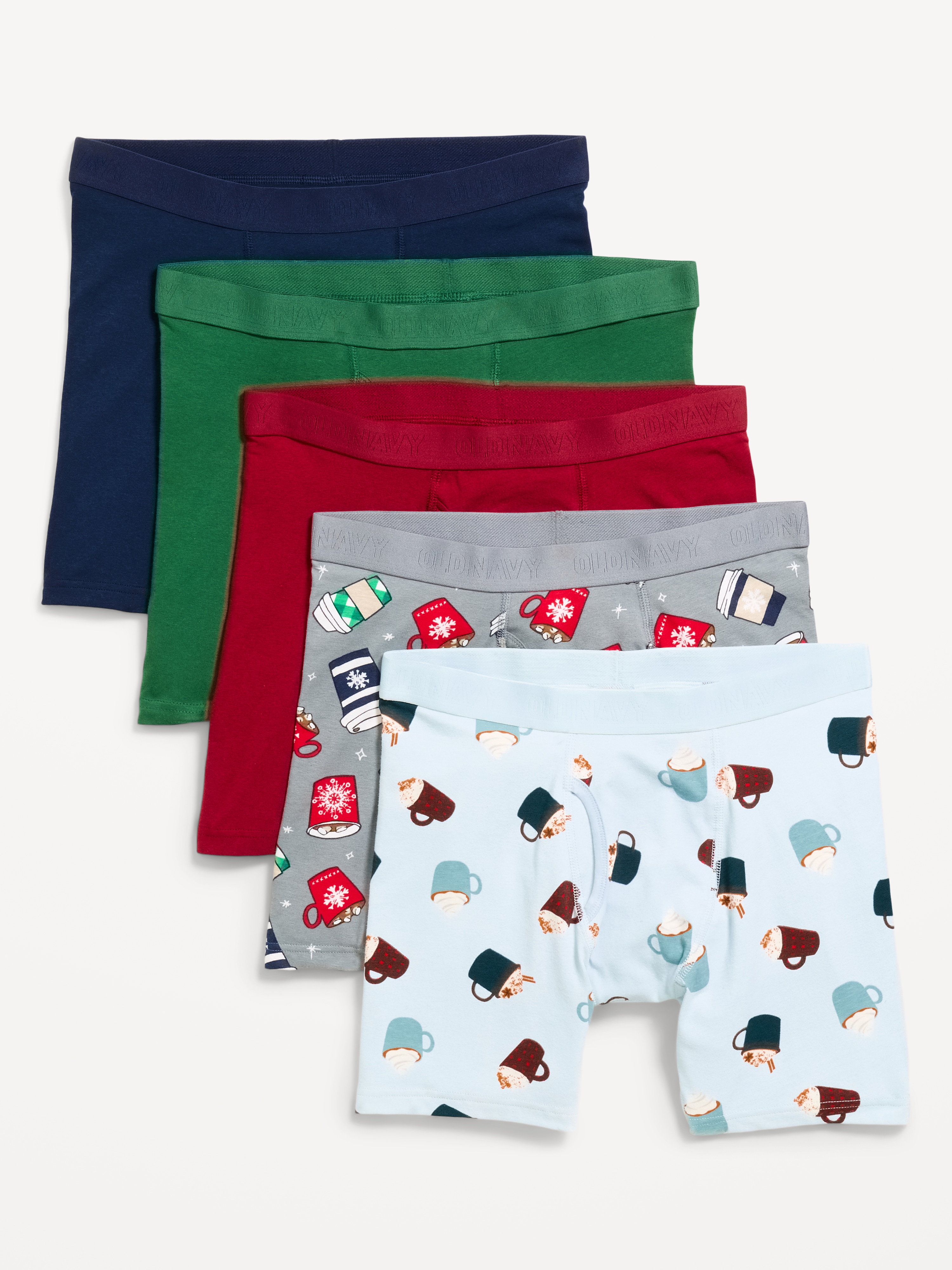 5-Pack Soft-Washed Boxer Briefs -- 6.25-inch inseam - Coffee Break - 1