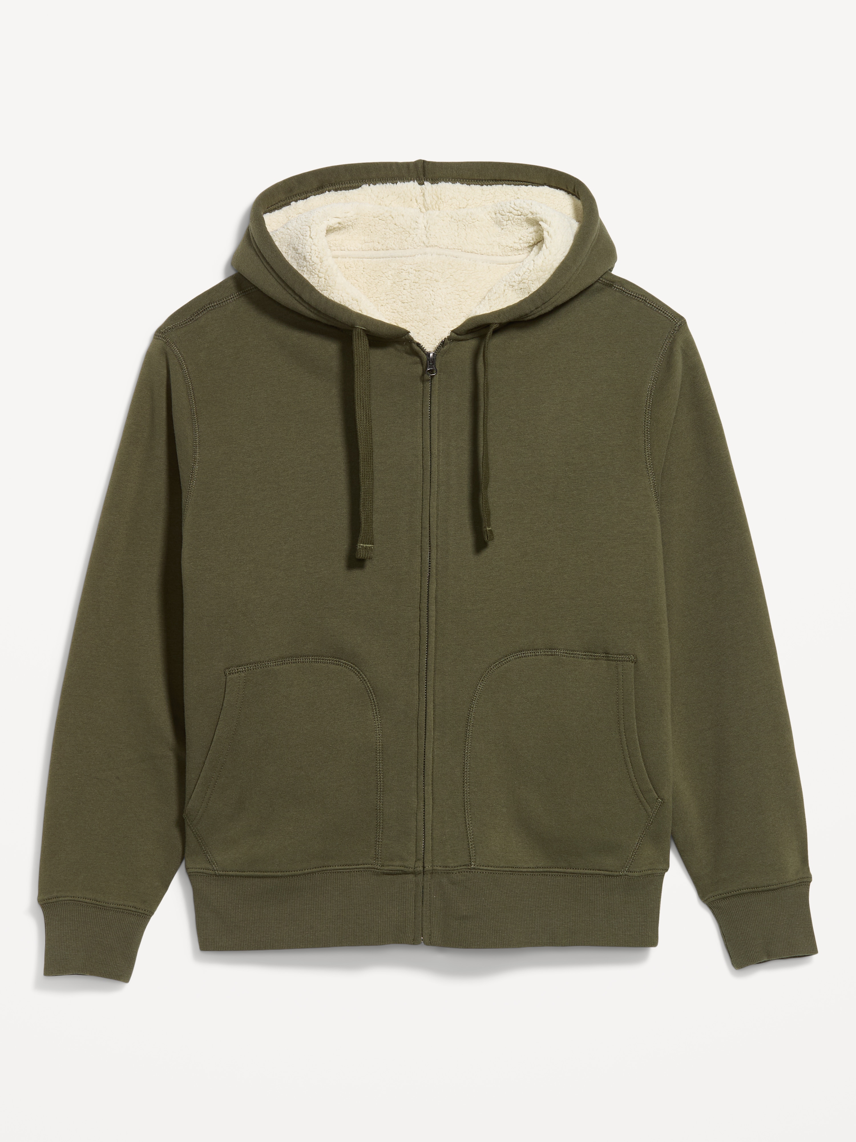 Sherpa-Lined Full-Zip Hoodie - Heritage Green - 4