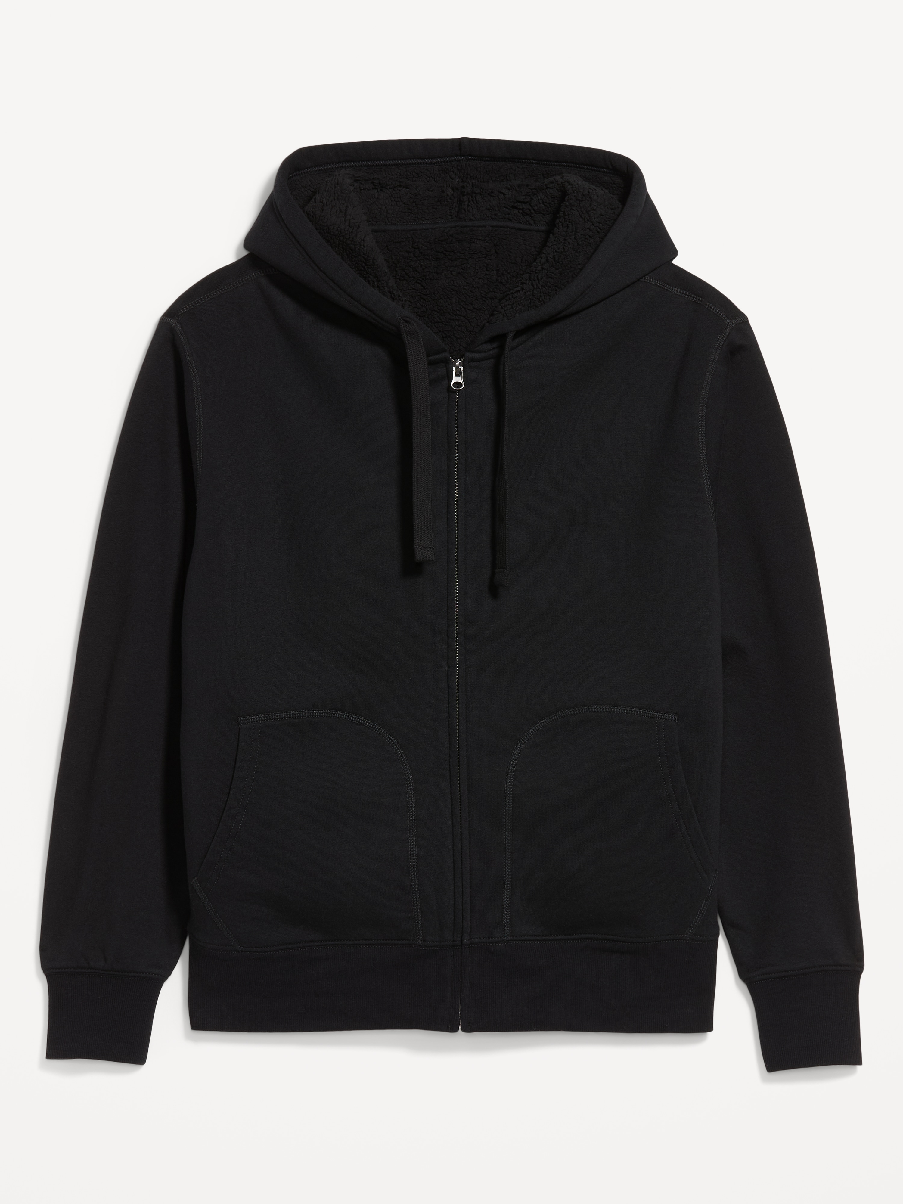Sherpa-Lined Full-Zip Hoodie - Black Jack - 4