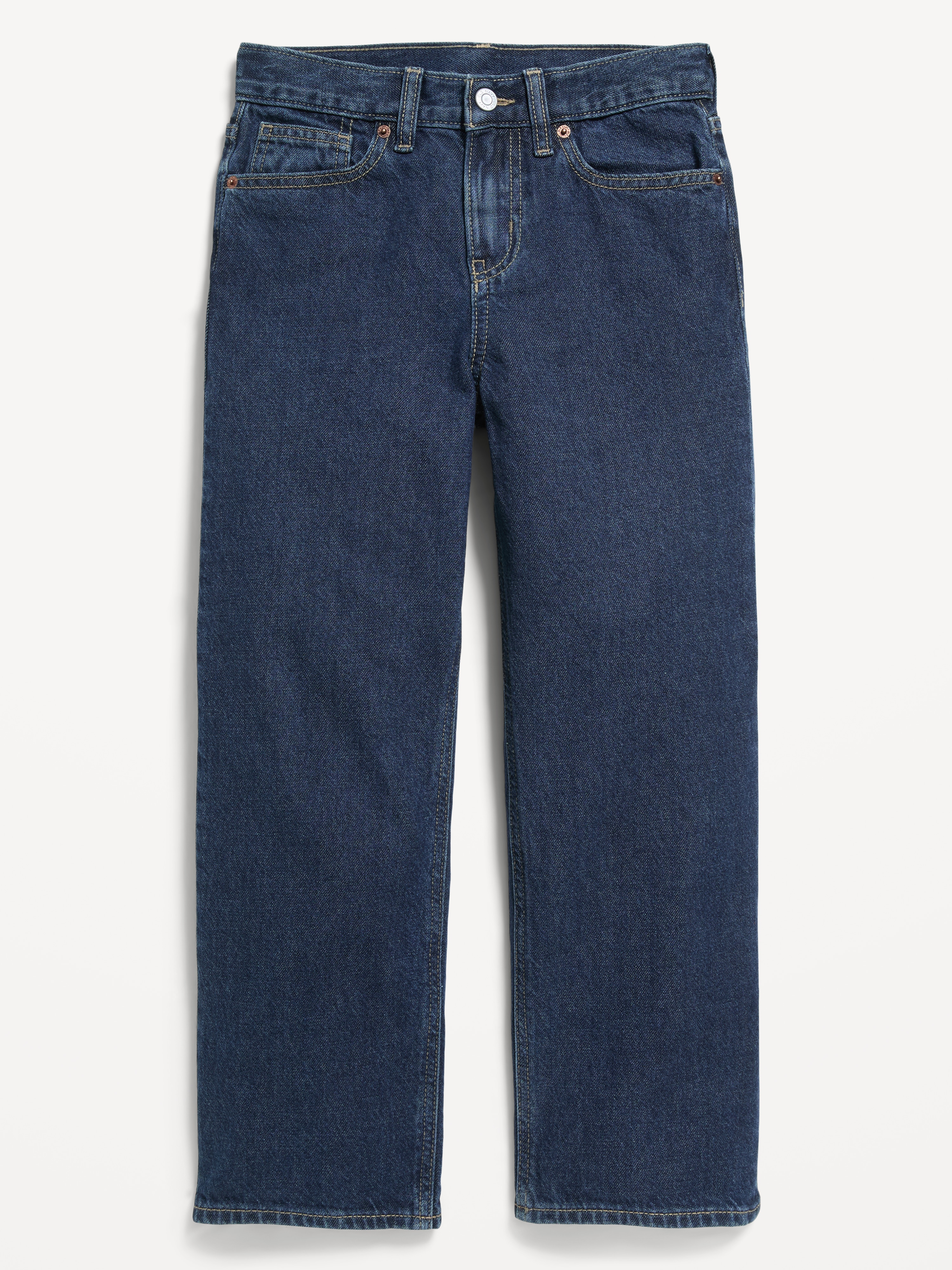 Baggy Non-Stretch Jeans for Boys - Dark Wash - 4