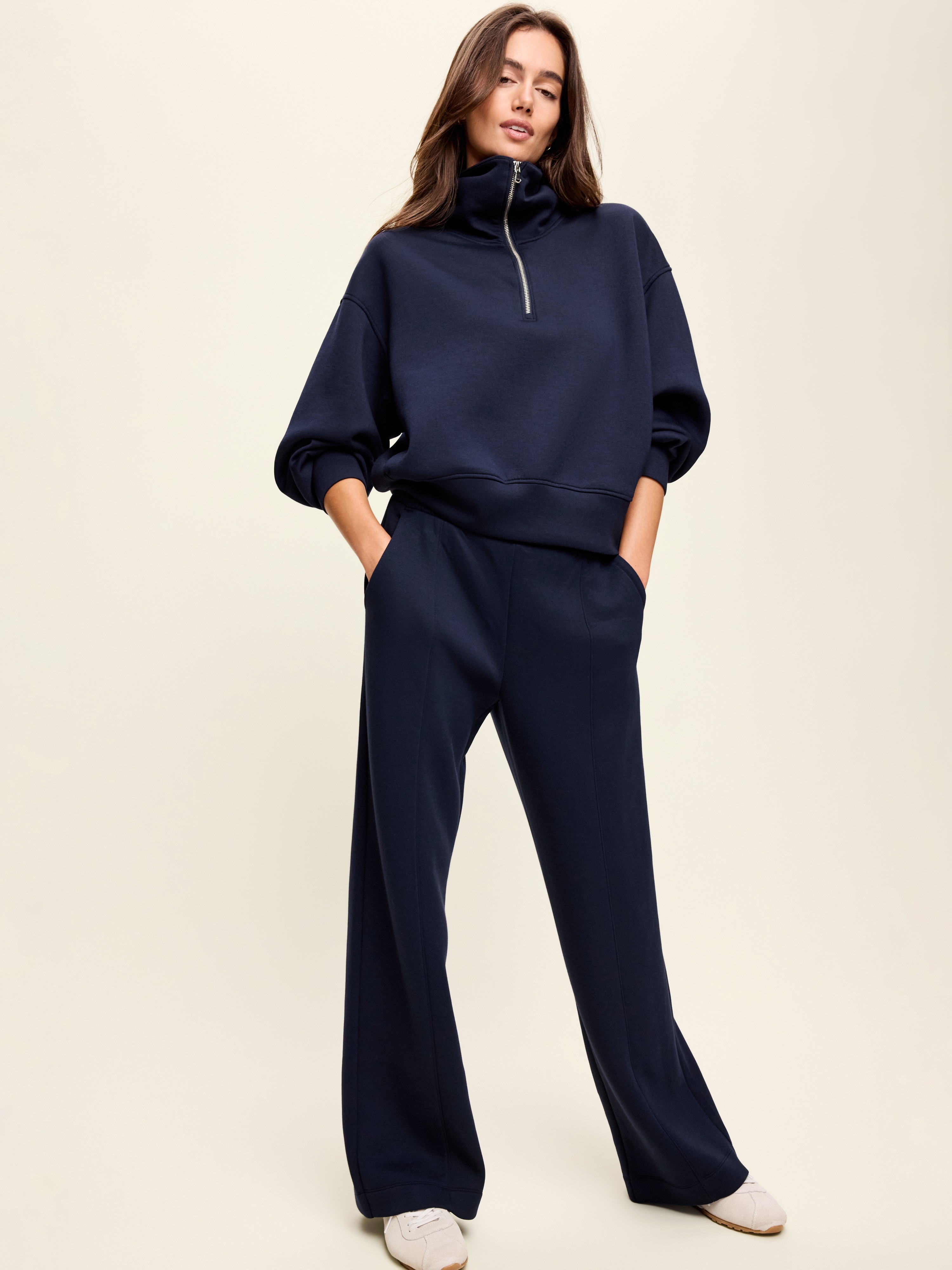 Bounce Fleece Half-Zip Pullover Sweatshirt - In the Navy - 3
