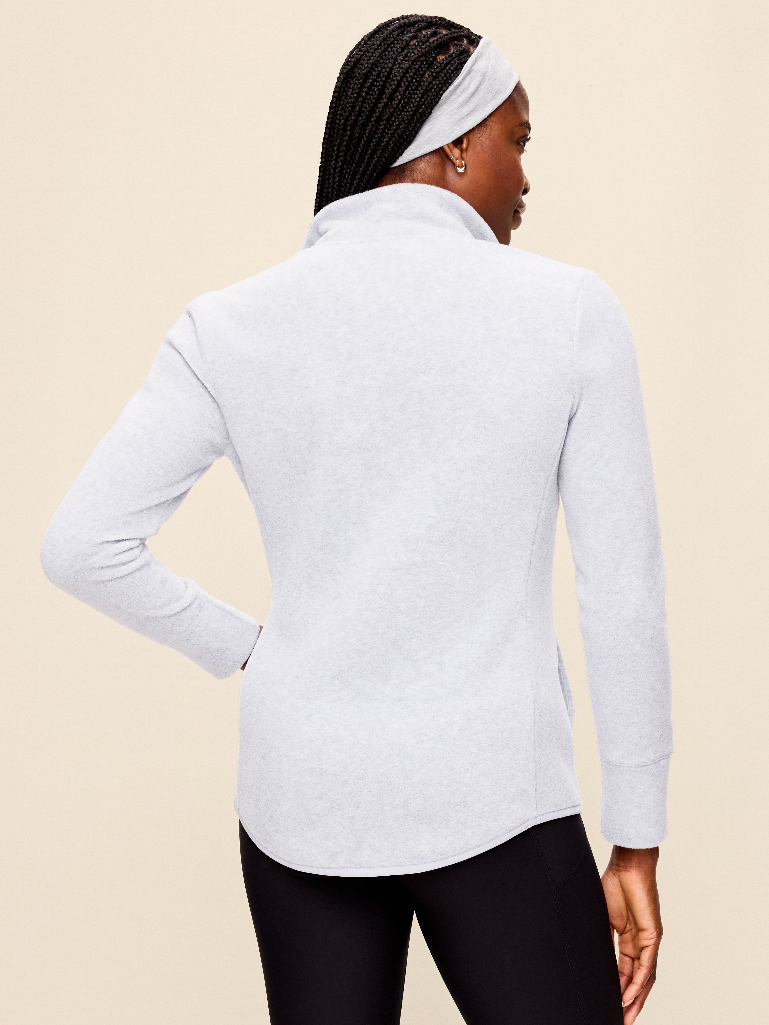 Fitted Performance Fleece Full-Zip Jacket - Heather Grey - 2