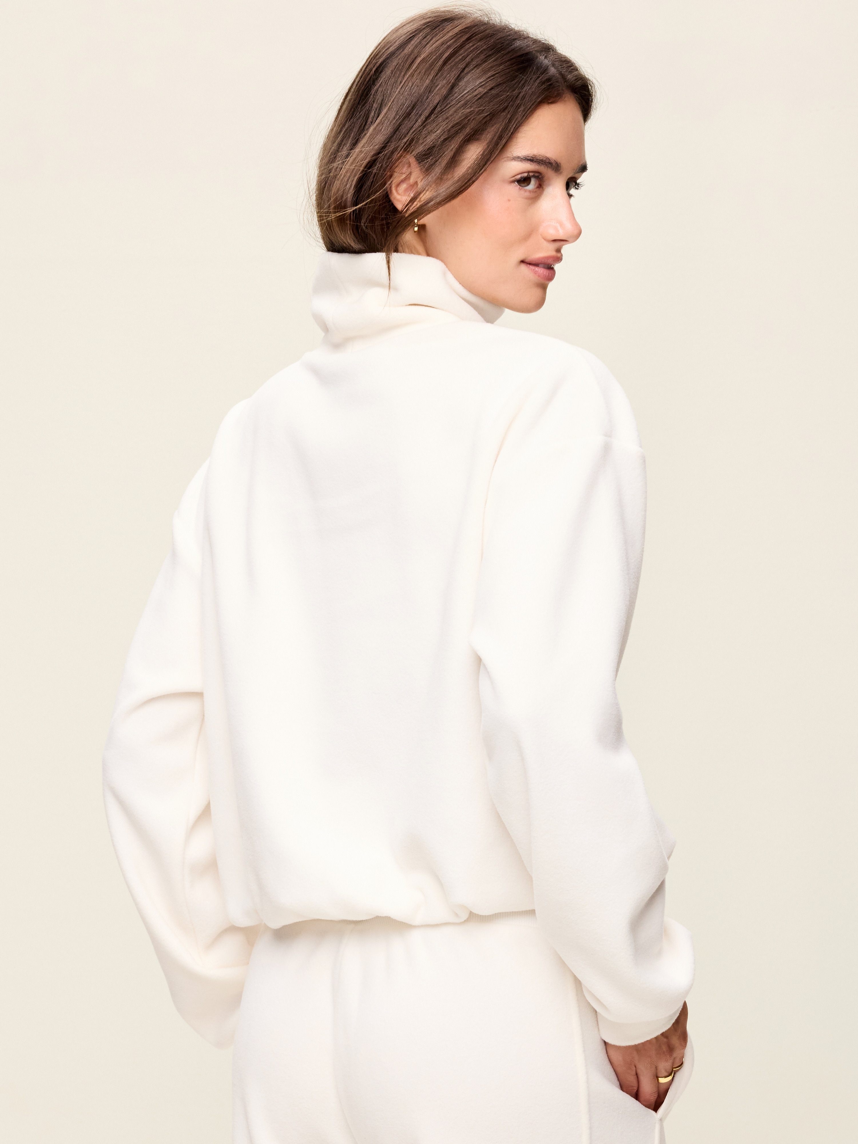 Performance Fleece Funnel Neck Pullover - Sea Salt - 2