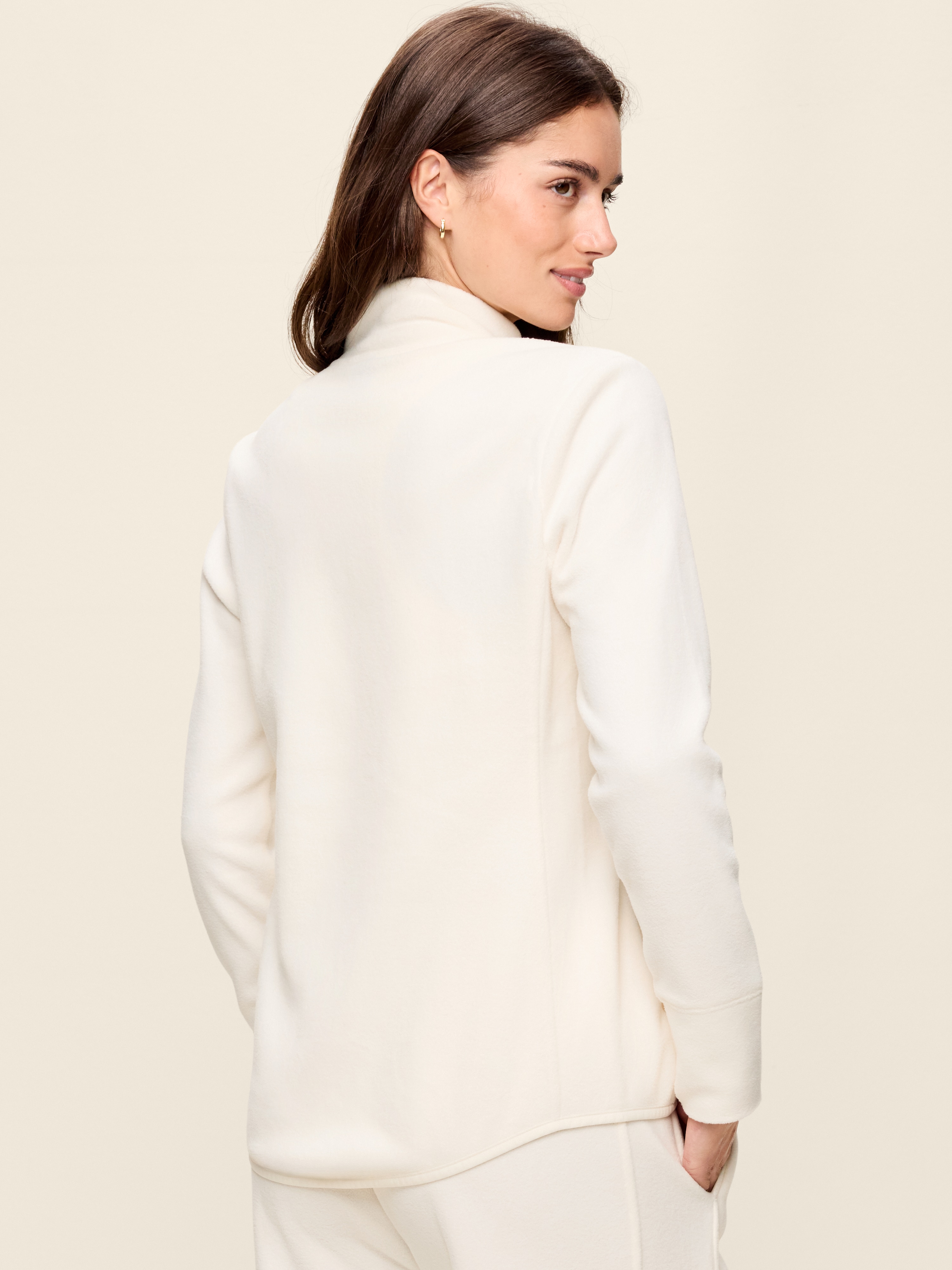 Fitted Performance Fleece Full-Zip Jacket - Sea Salt - 2