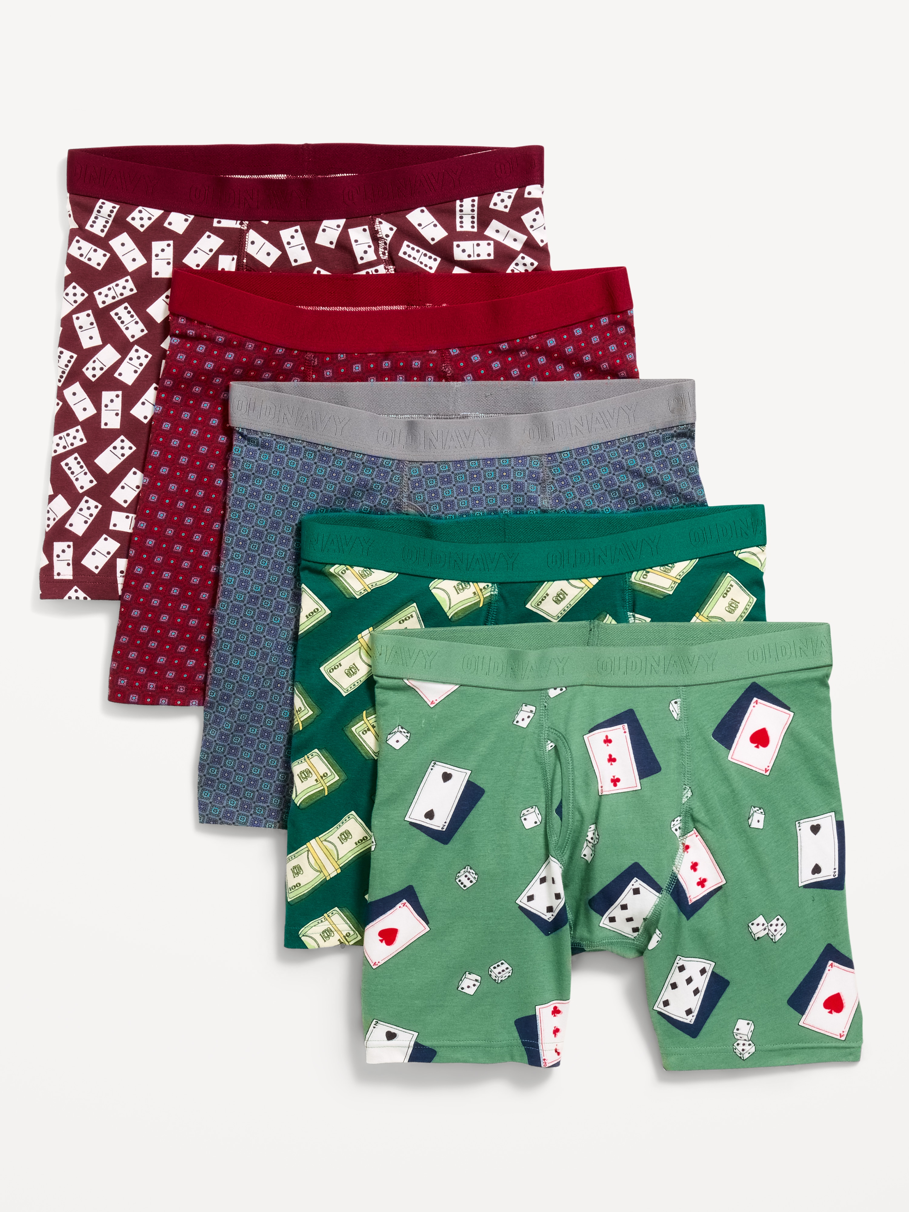 5-Pack Soft-Washed Boxer Briefs -- 6.25-inch inseam - Casino - 1