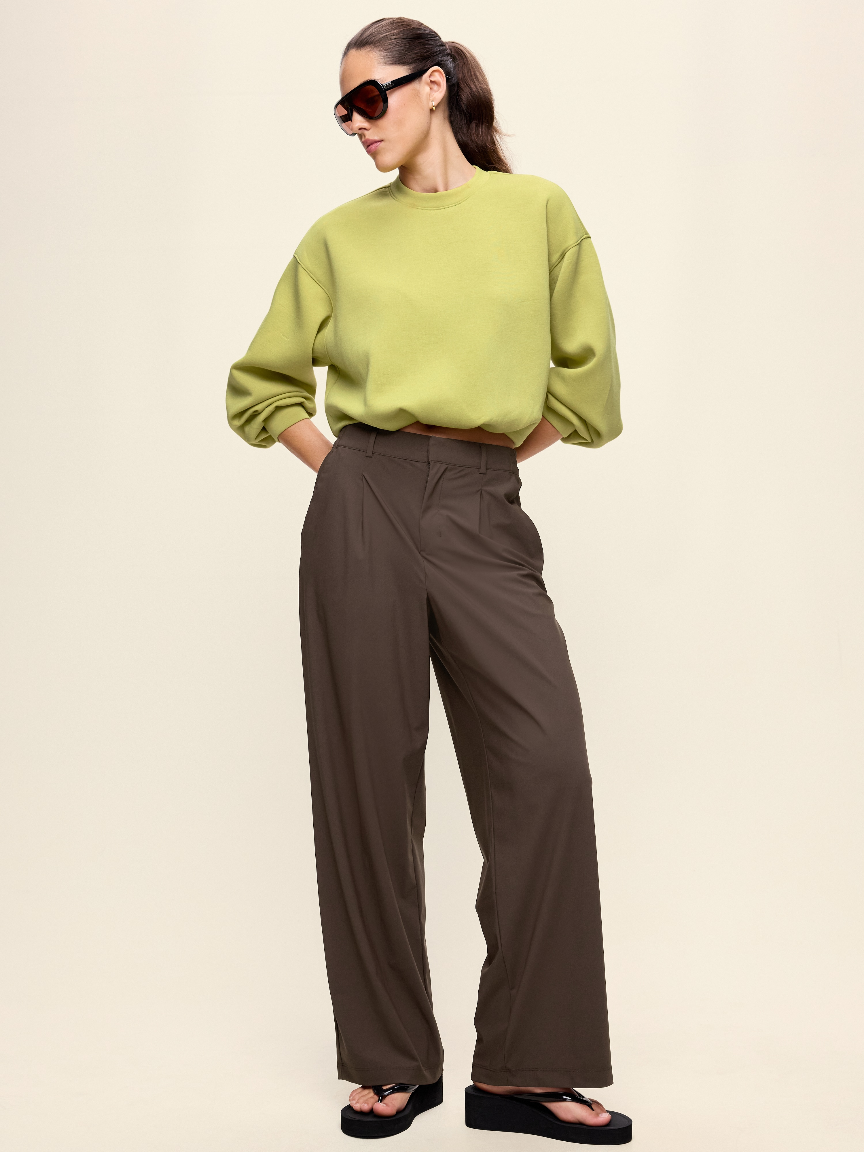 Bounce Fleece Bubble-Hem Sweatshirt - Marshy Grass - 3