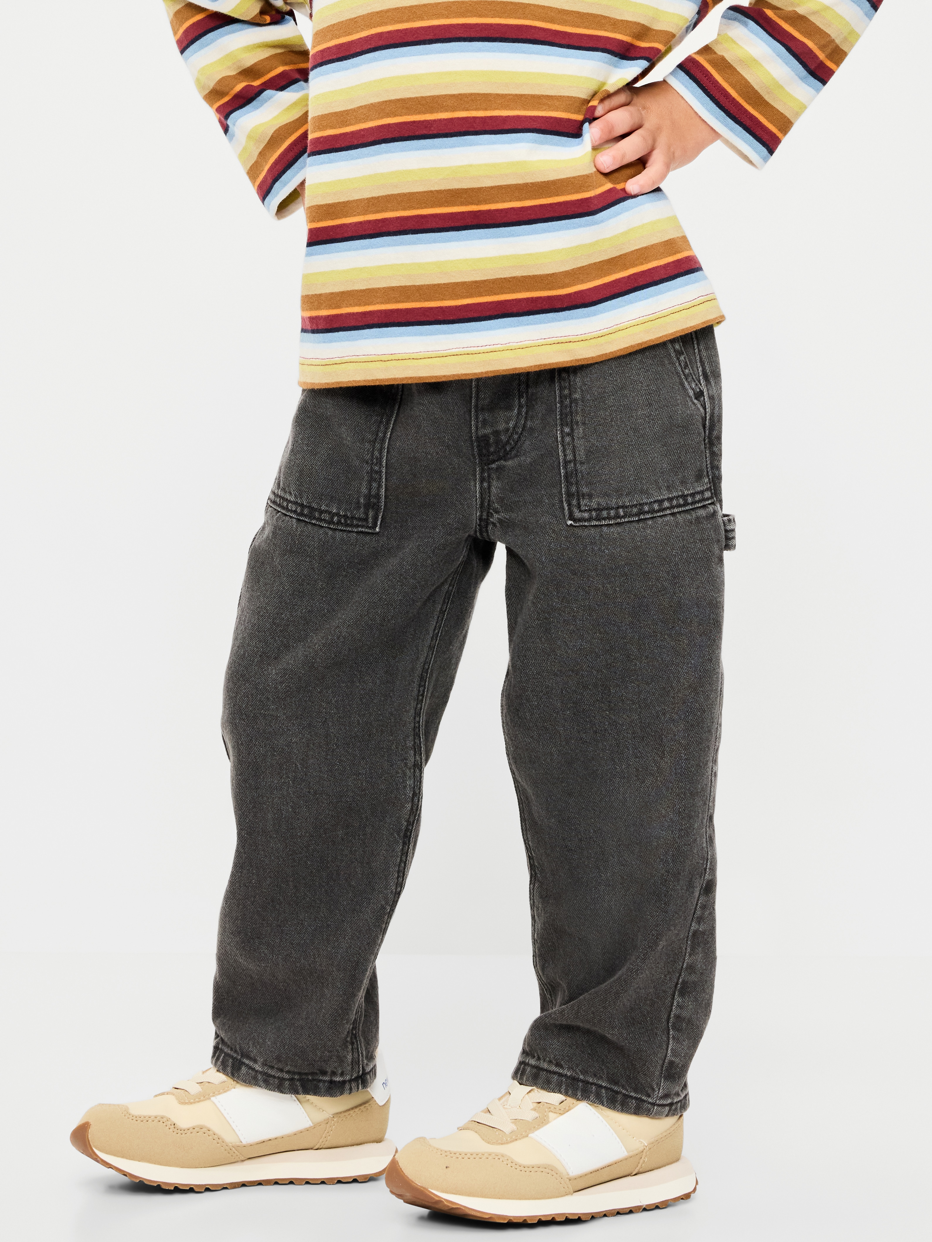Super Baggy Barrel-Leg Cargo Jeans for Toddler Boys - Black Wash - 2