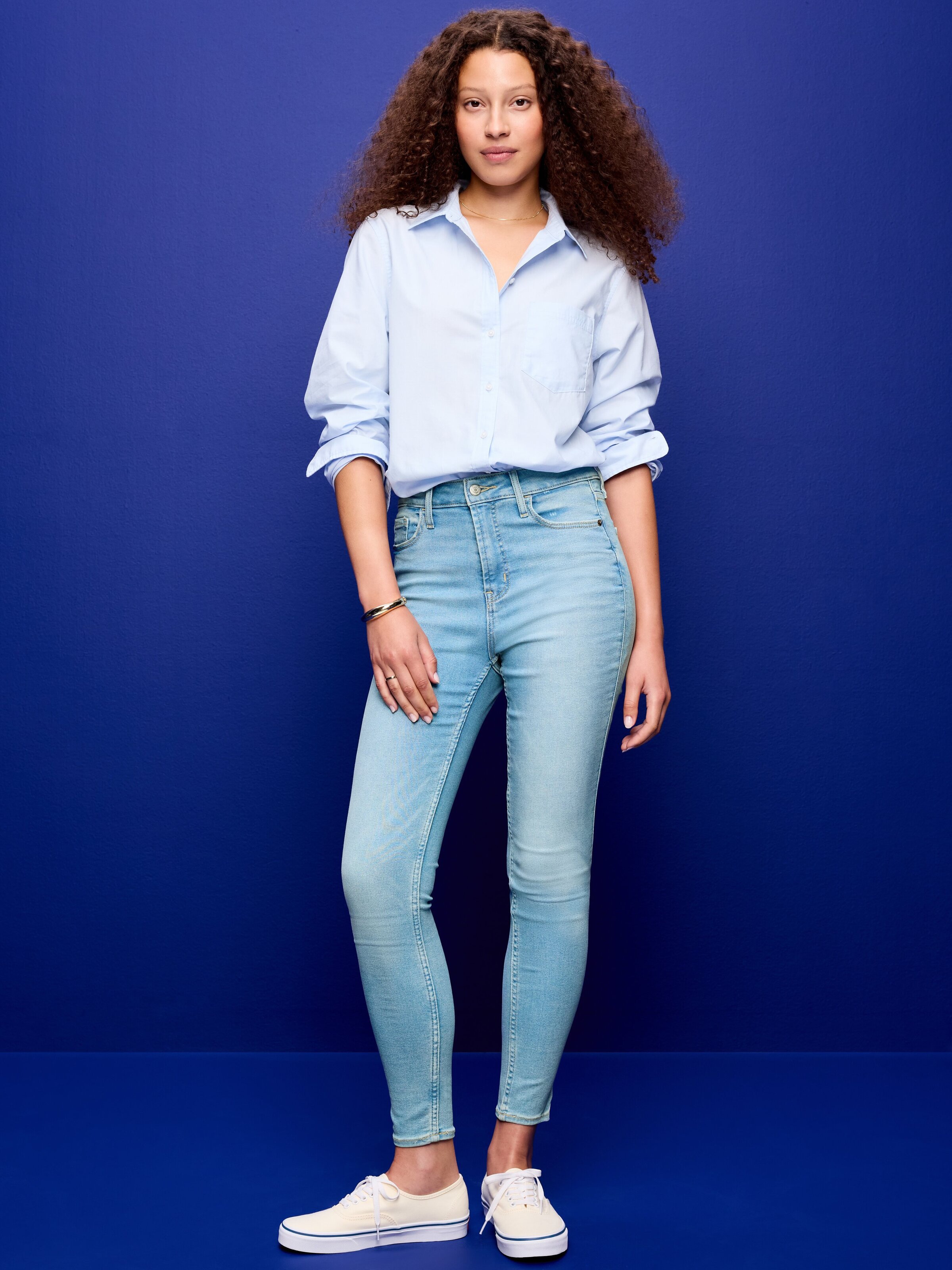 Extra High-Waisted Rockstar 360° Stretch Super-Skinny Jeans - Light Dip - 1