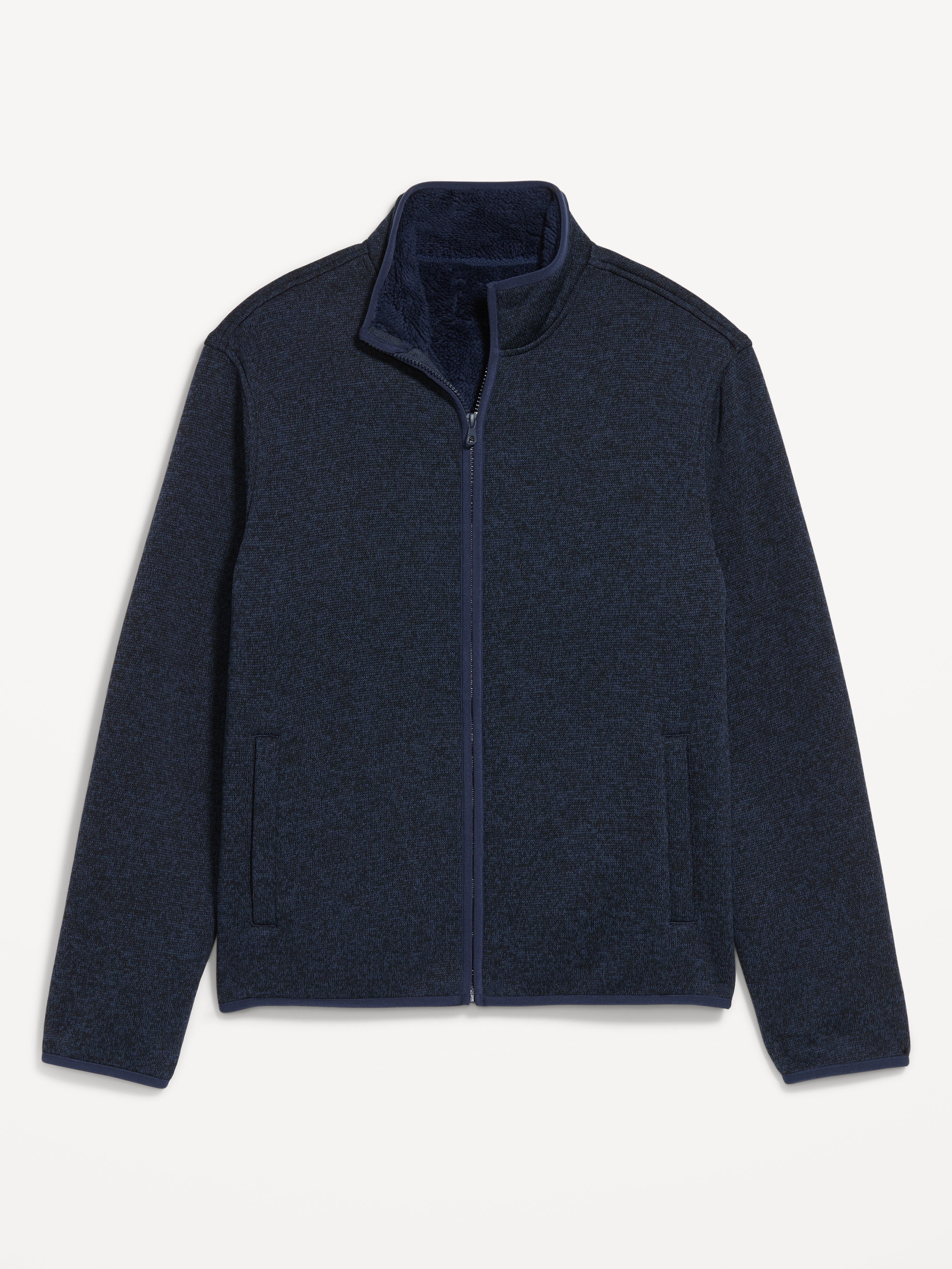 Sweater Fleece Sherpa-Lined Full-Zip Jacket - Dusk Navy - 4