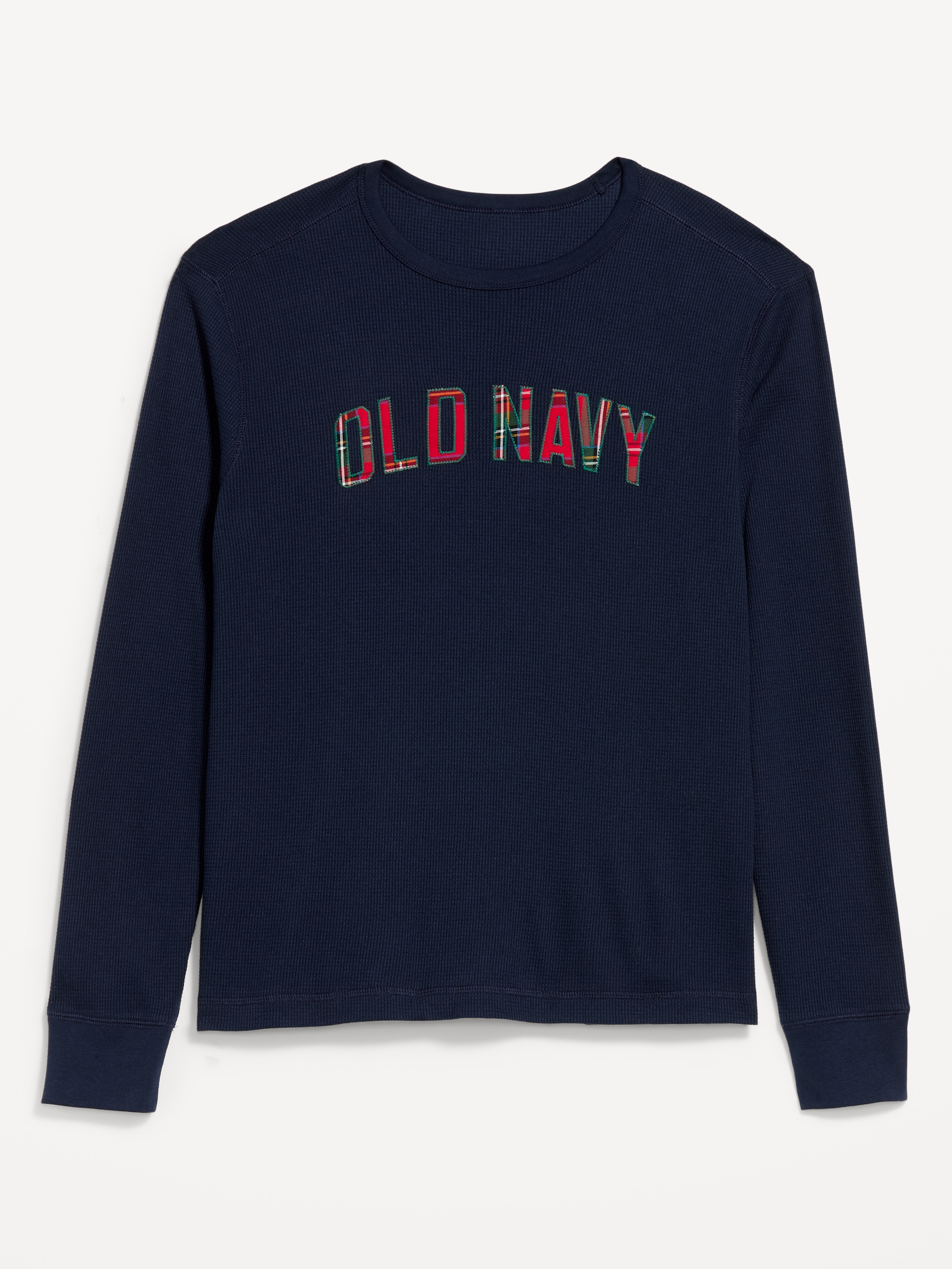 Logo Graphic Crew-Neck Waffle T-Shirt - In the Navy - 1