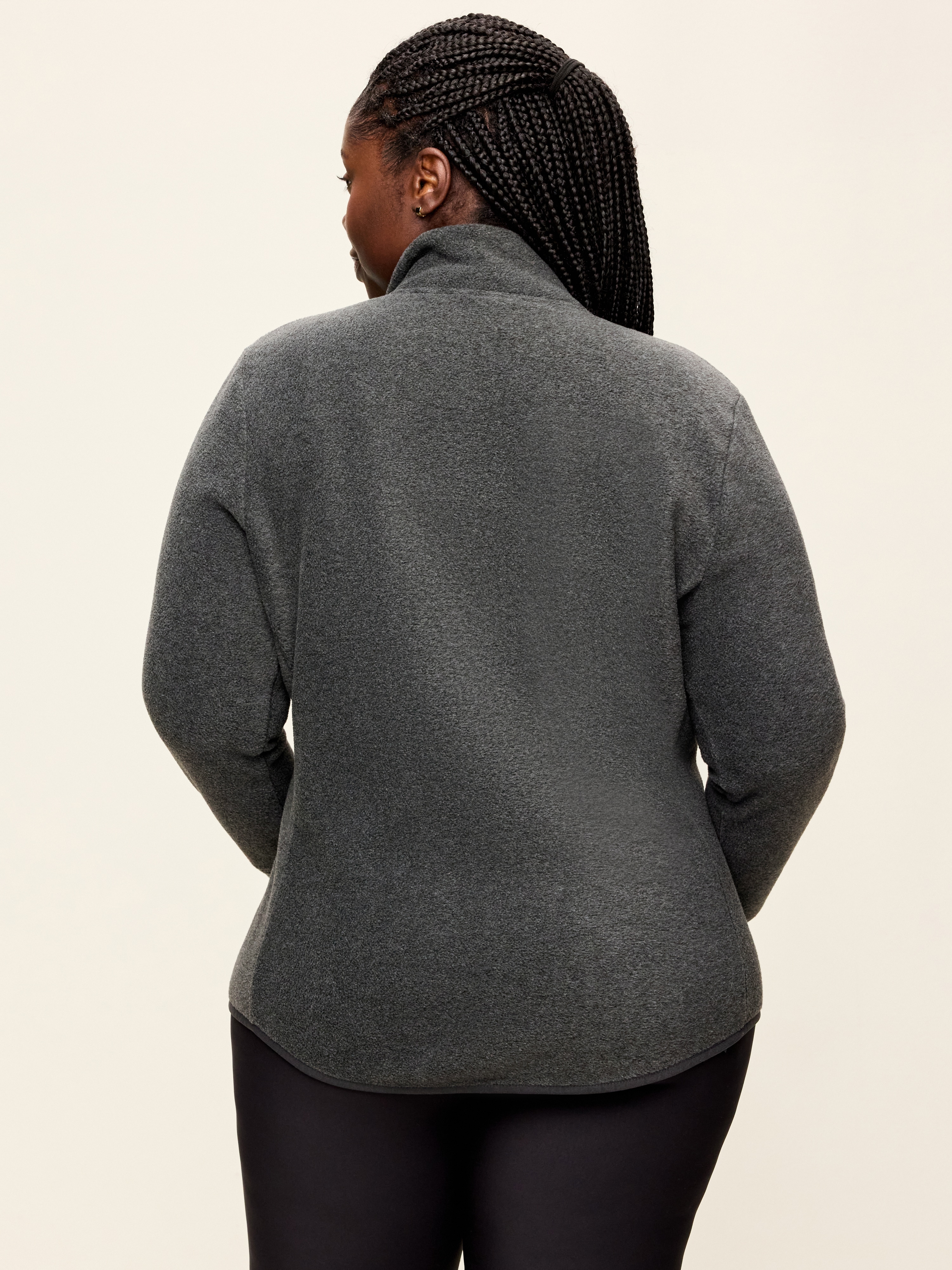 Fitted Performance Fleece Full-Zip Jacket - Dark Heather Gray - 8