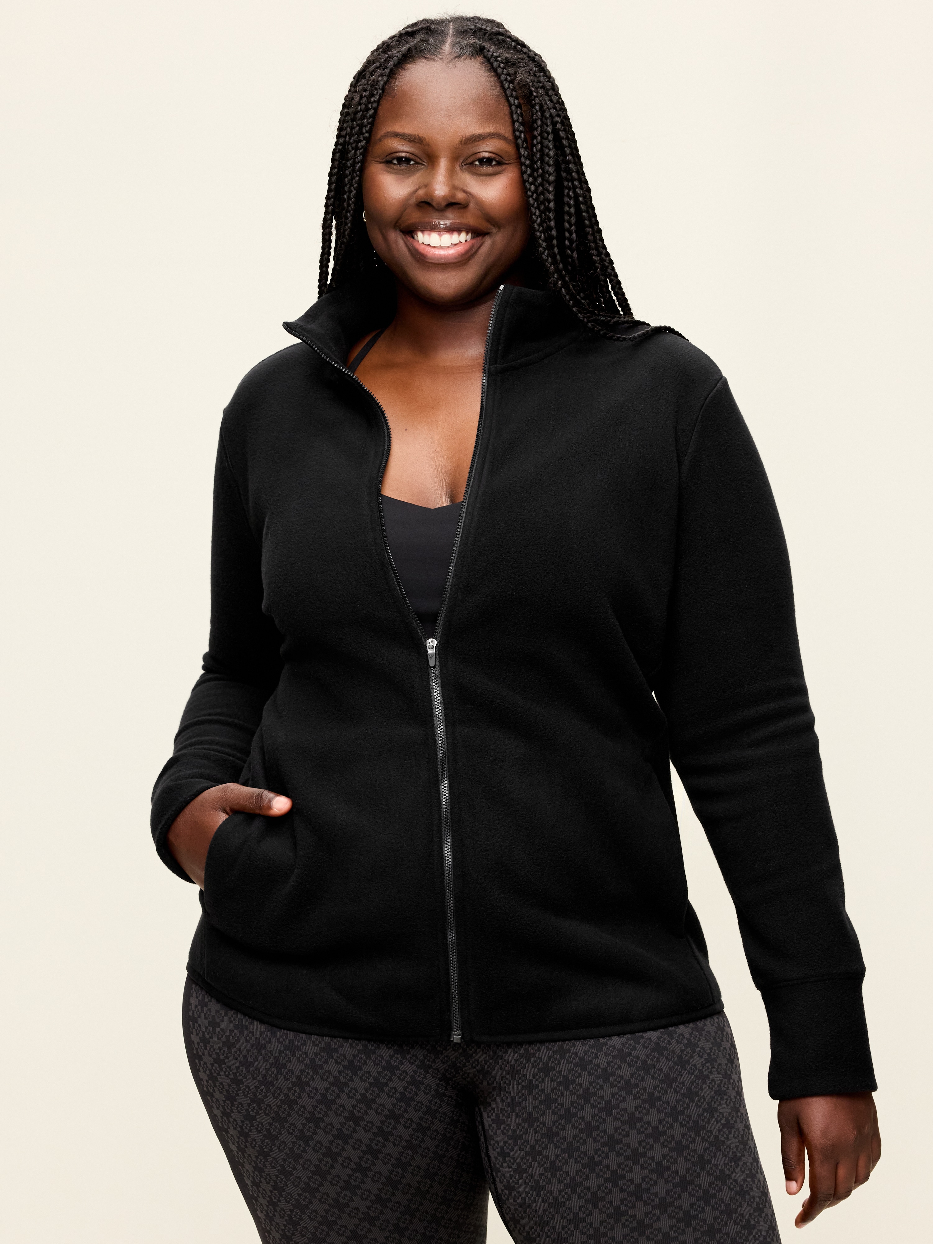 Fitted Performance Fleece Full-Zip Jacket - Black Jack - 7