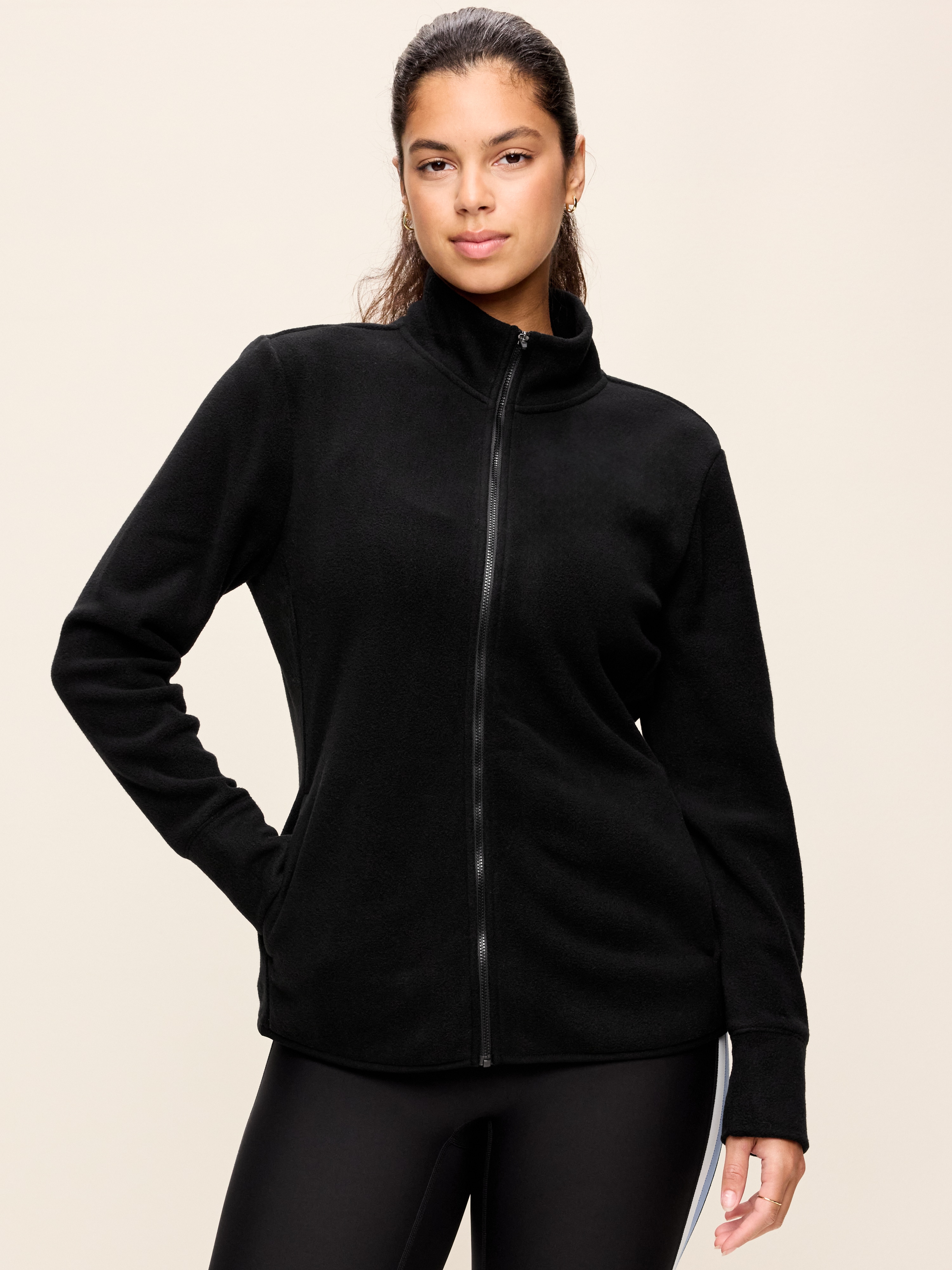 Fitted Performance Fleece Full-Zip Jacket - Black Jack - 5