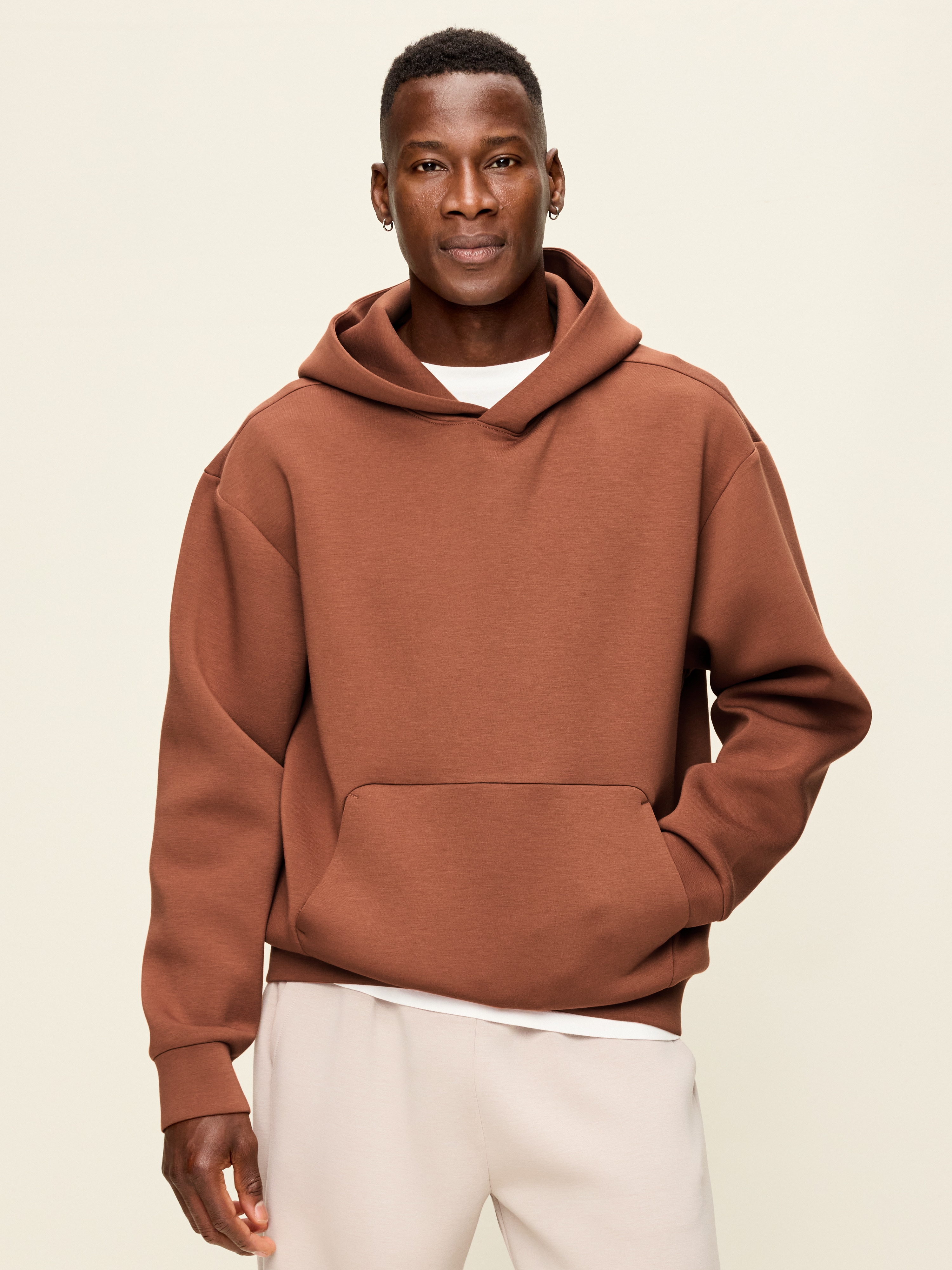 Bounce Fleece Oversized Pullover Hoodie - Horse Chestnut - 1