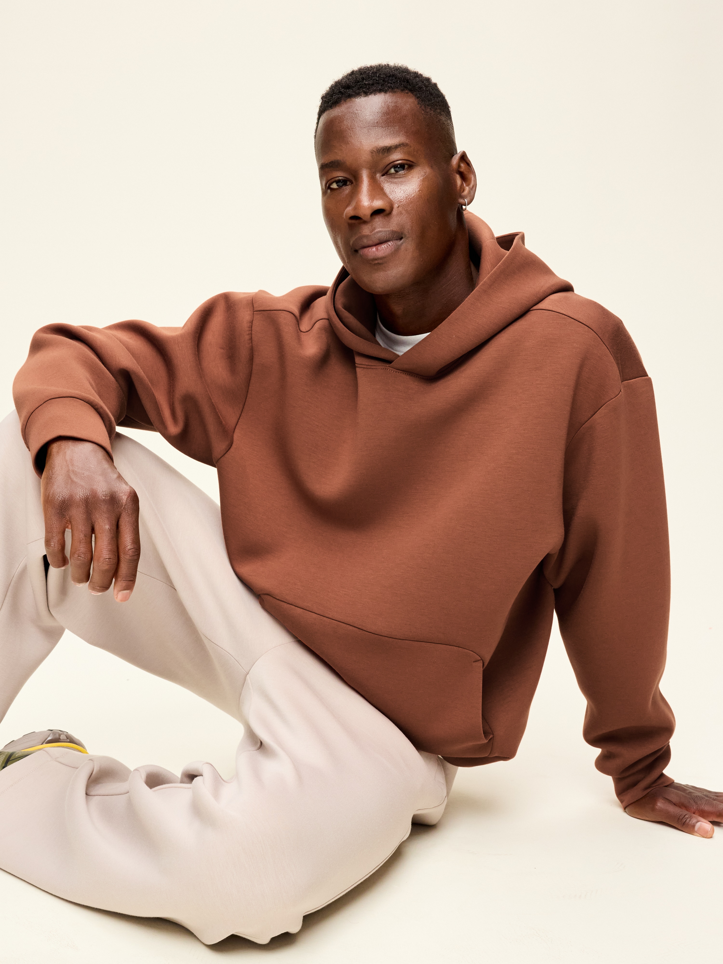 Bounce Fleece Oversized Pullover Hoodie - Horse Chestnut - 3