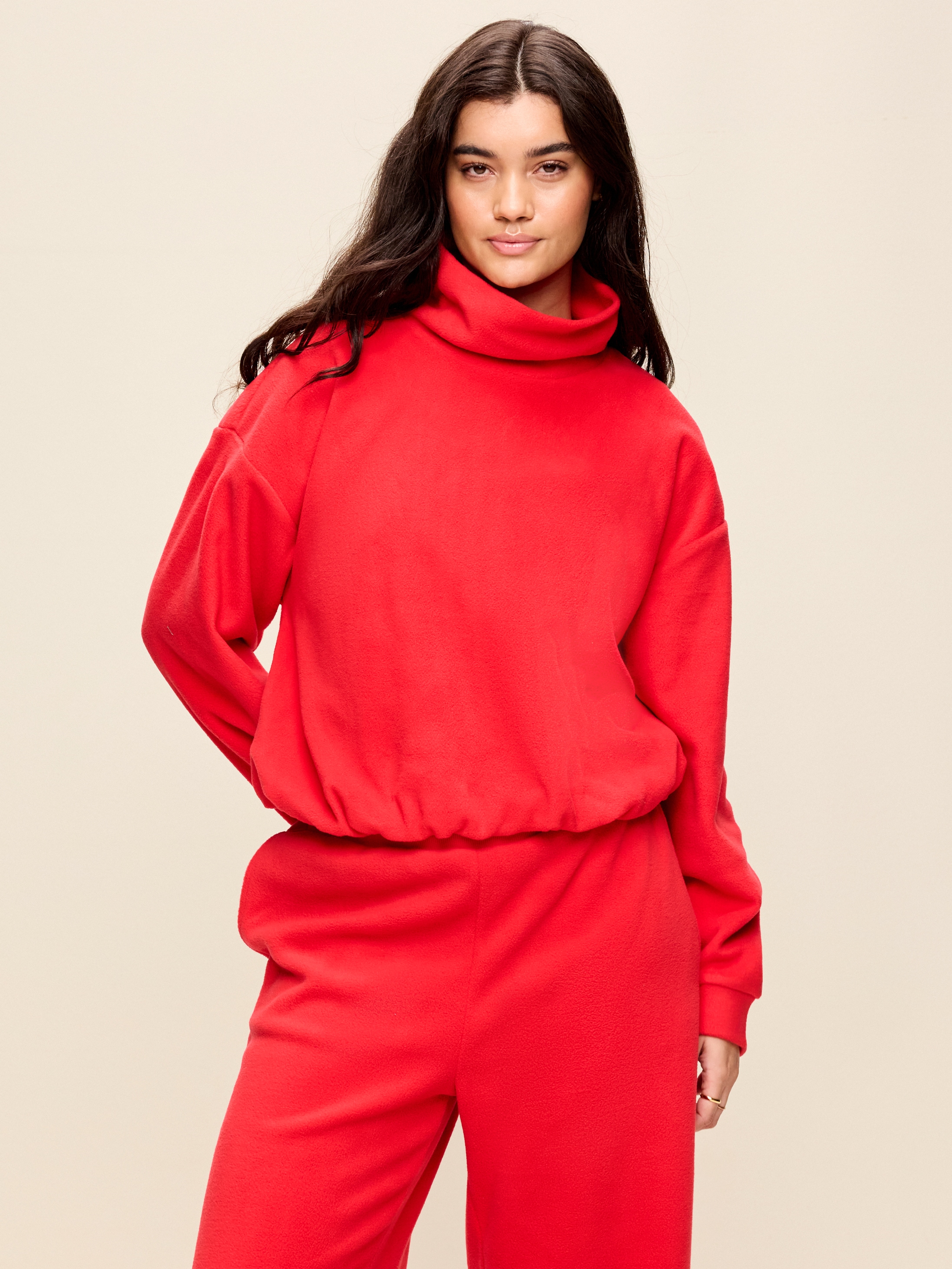 Performance Fleece Funnel Neck Pullover - Amaryllis - 5