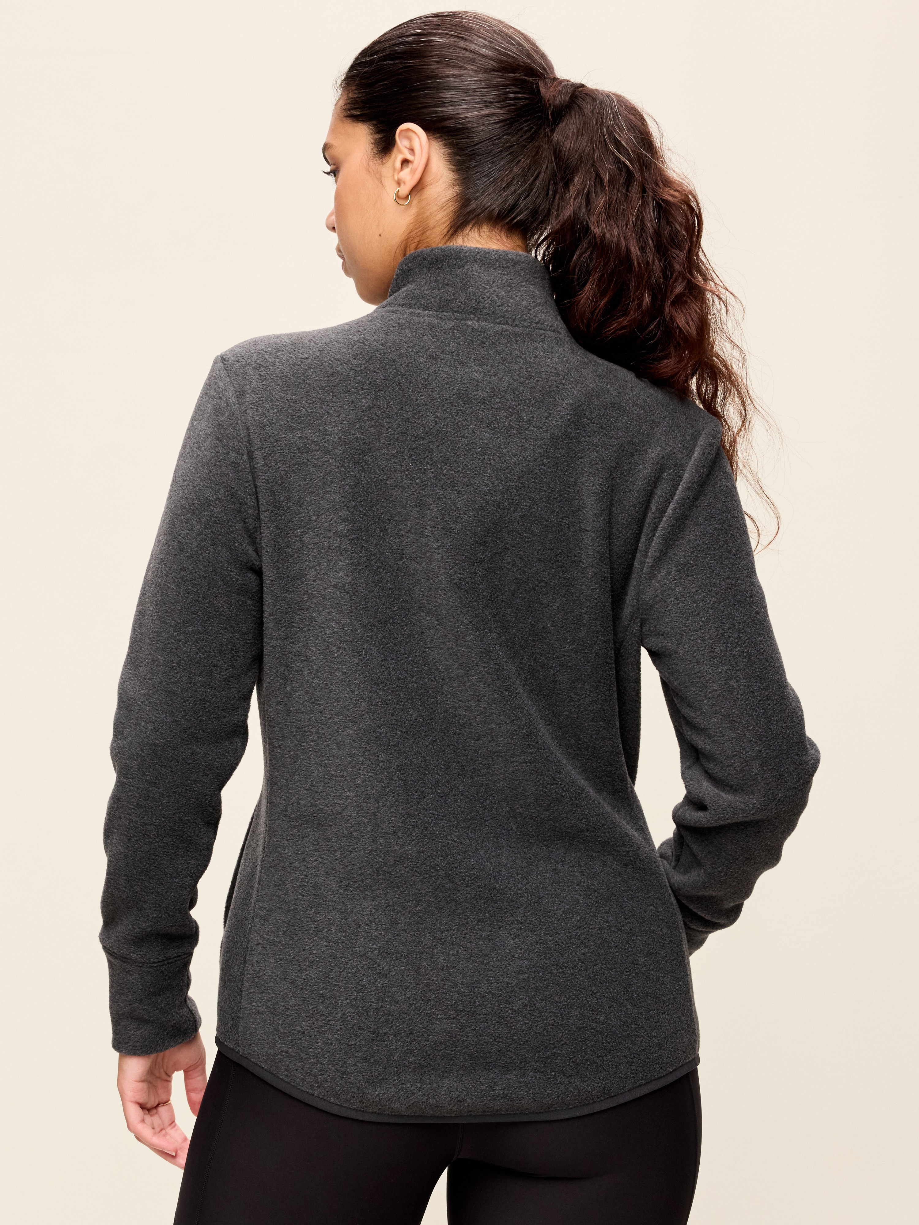 Fitted Performance Fleece Full-Zip Jacket - Dark Heather Gray - 6