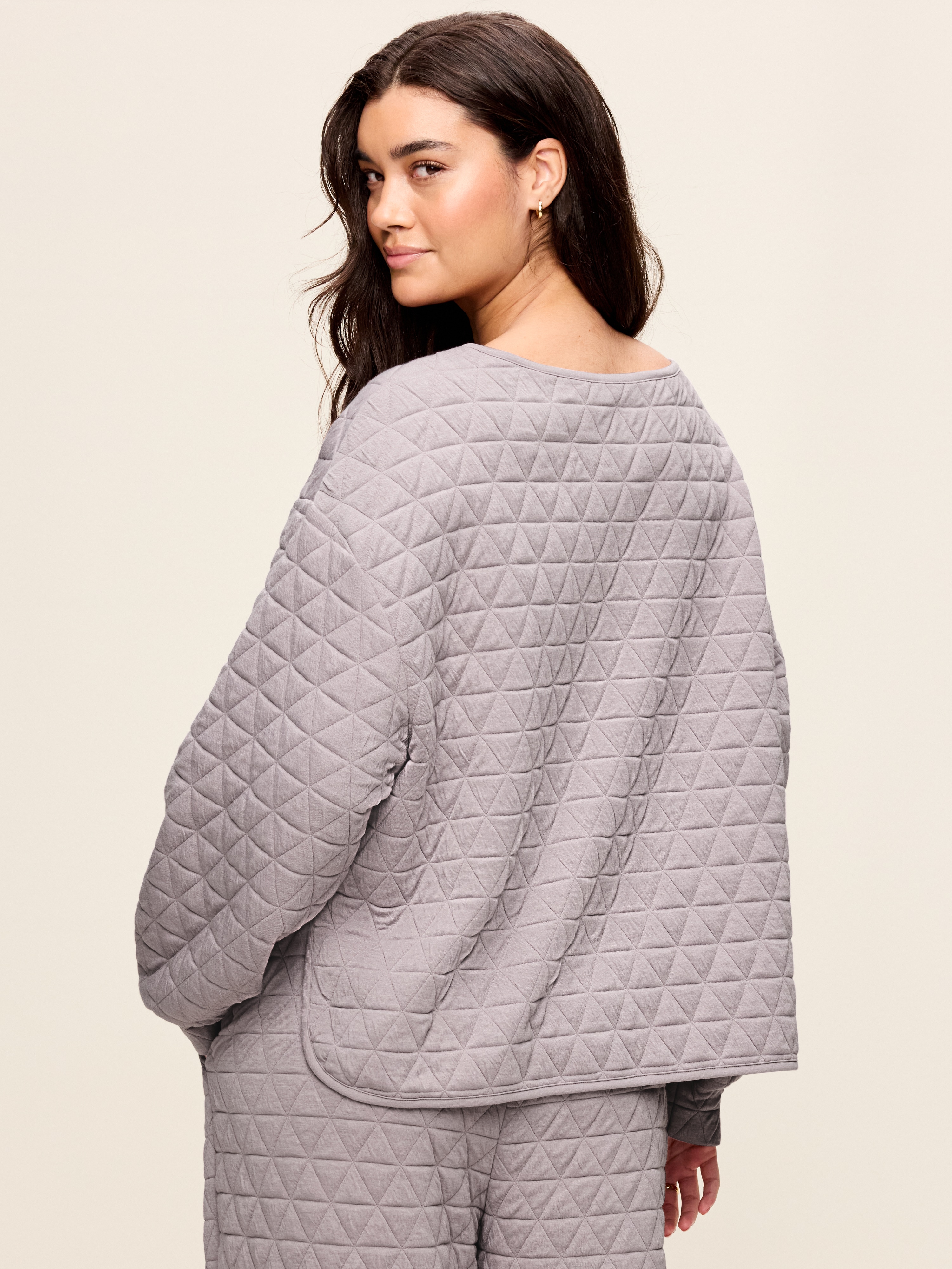 Quilted Bounce Fleece Boatneck Sweatshirt - Mockingbird - 6