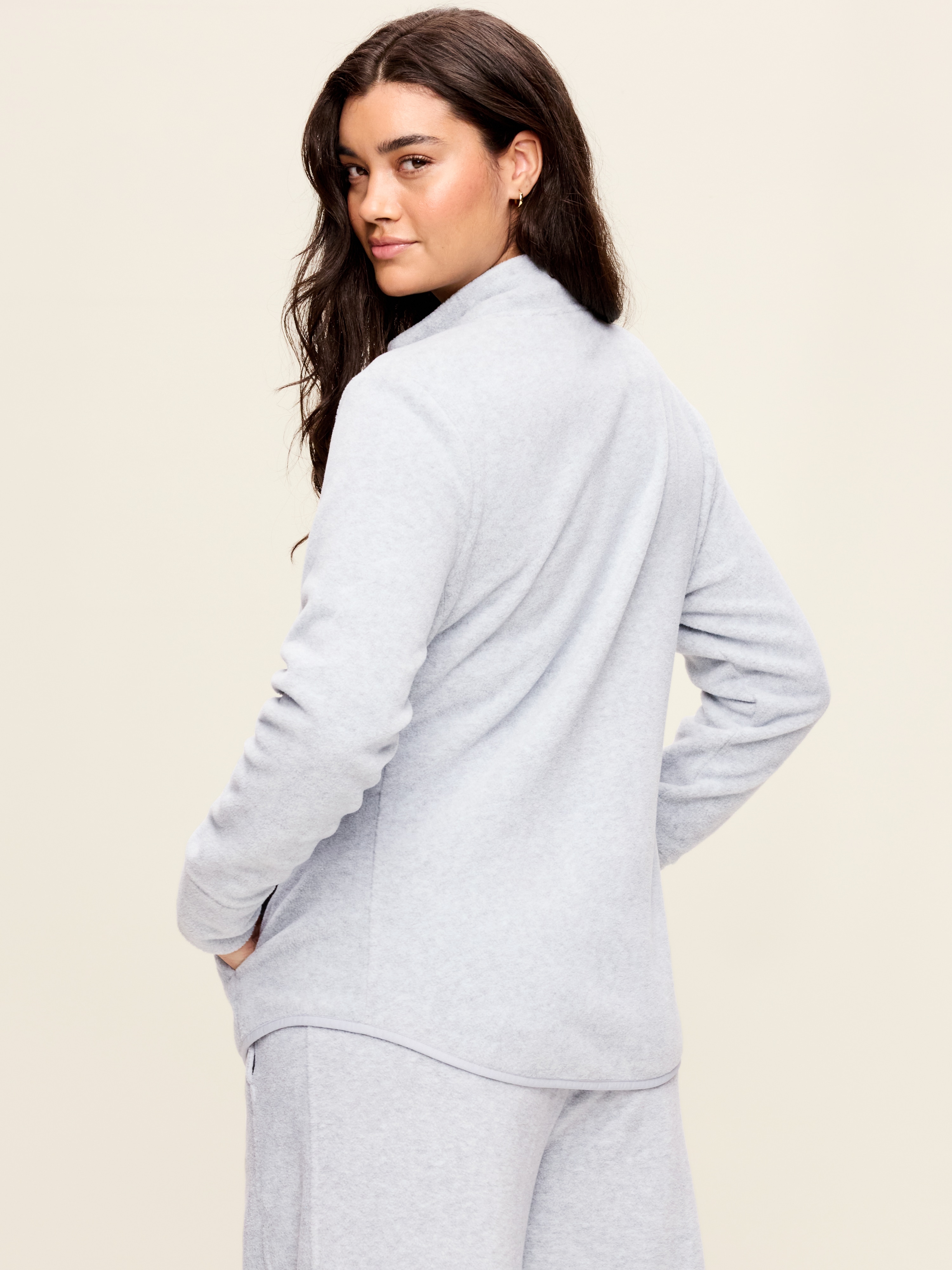 Fitted Performance Fleece Full-Zip Jacket - Heather Grey - 6