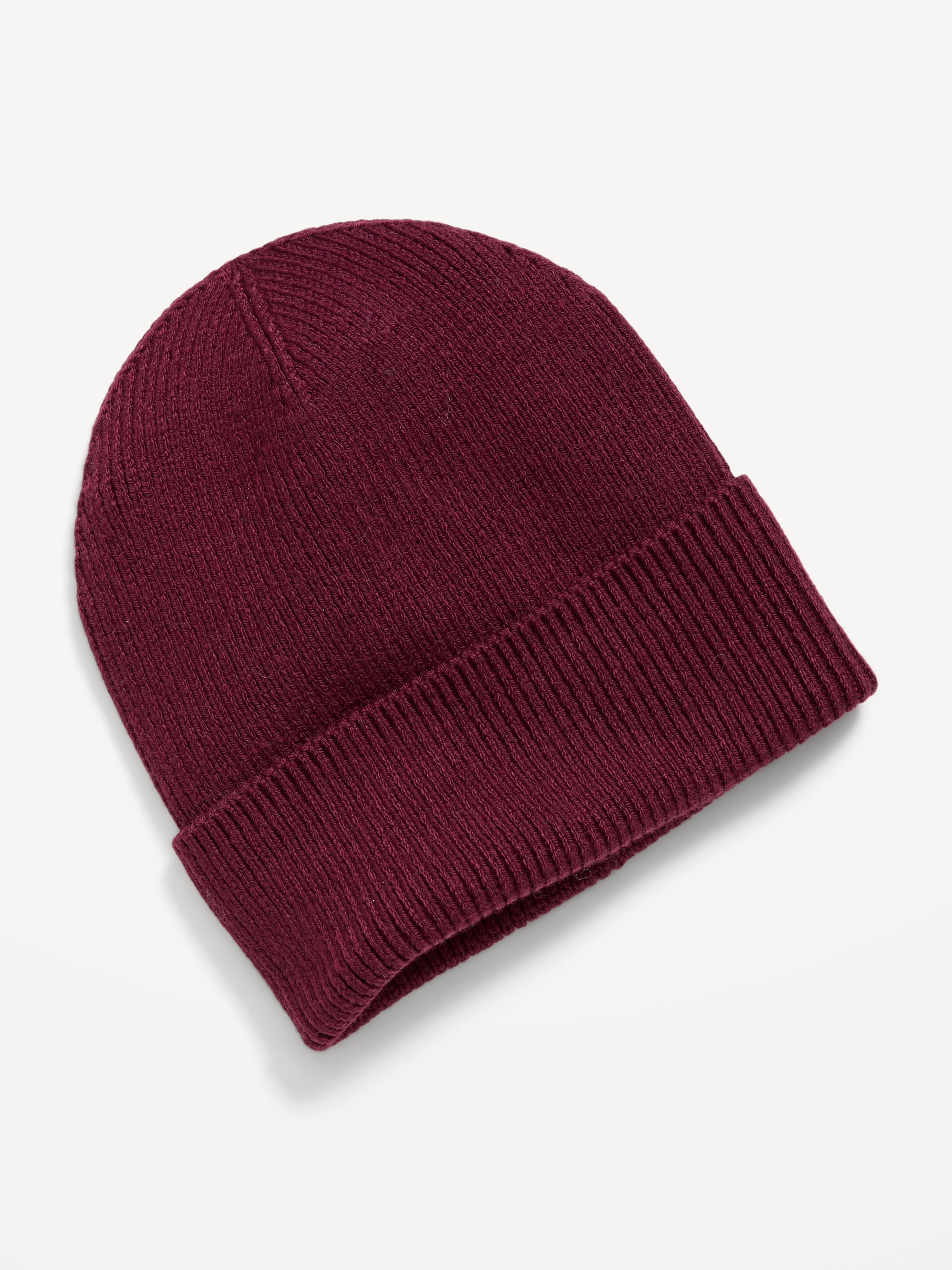 Ribbed Beanie for Men - Deep Red - 1