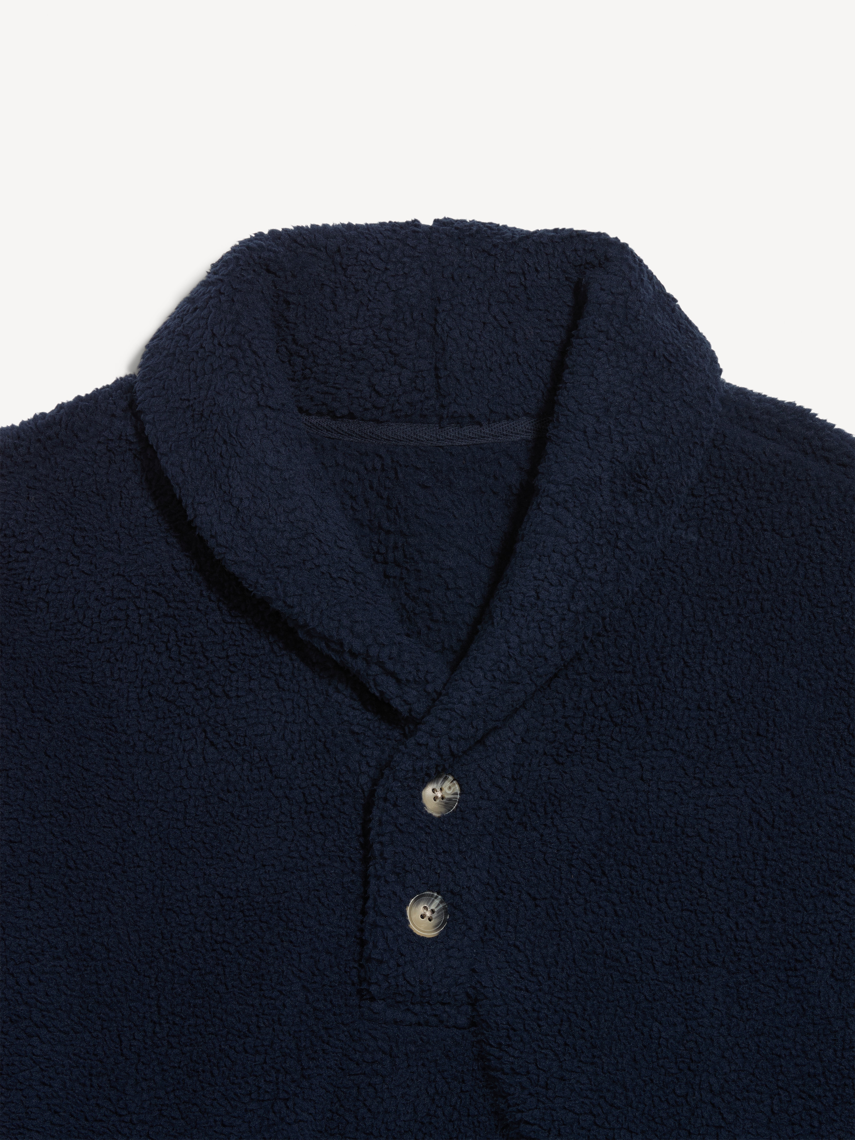 Shawl-Collar Sherpa Pullover - In the Navy - 5