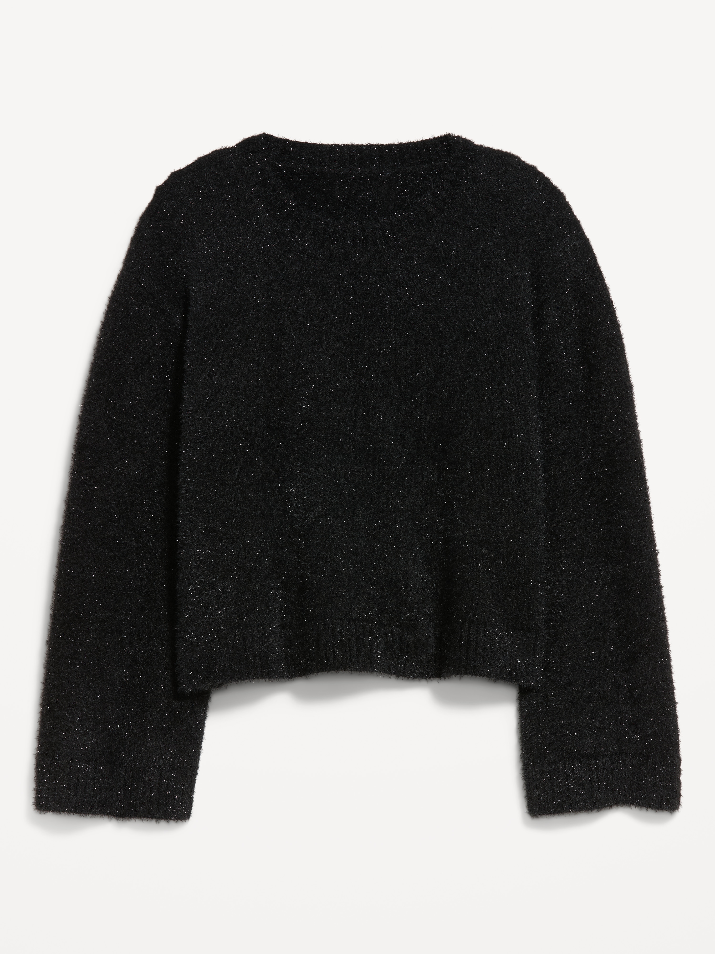 Oversized Shine Crew-Neck Sweater - Black Jack - 4