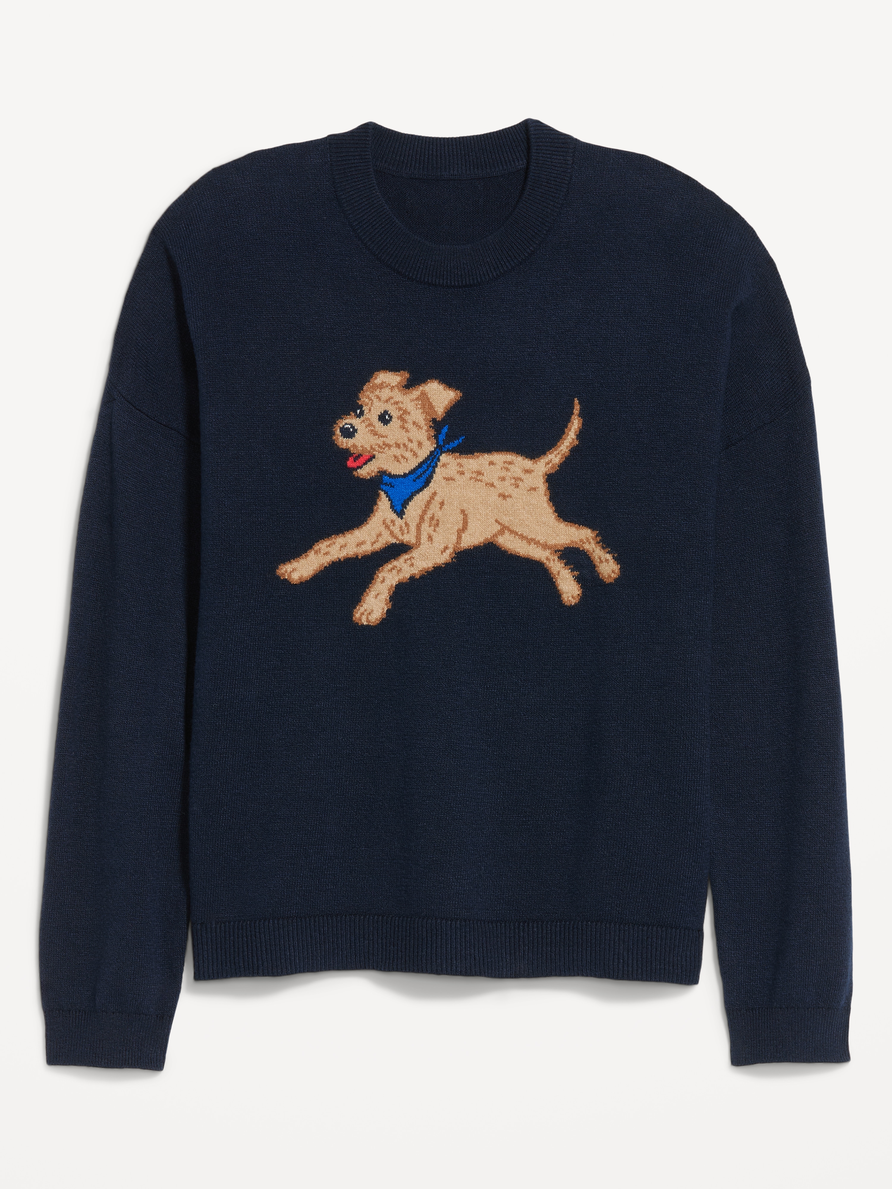 Loose Cozy Wool-Blend Crew-Neck Sweater - Magic the Dog - 4