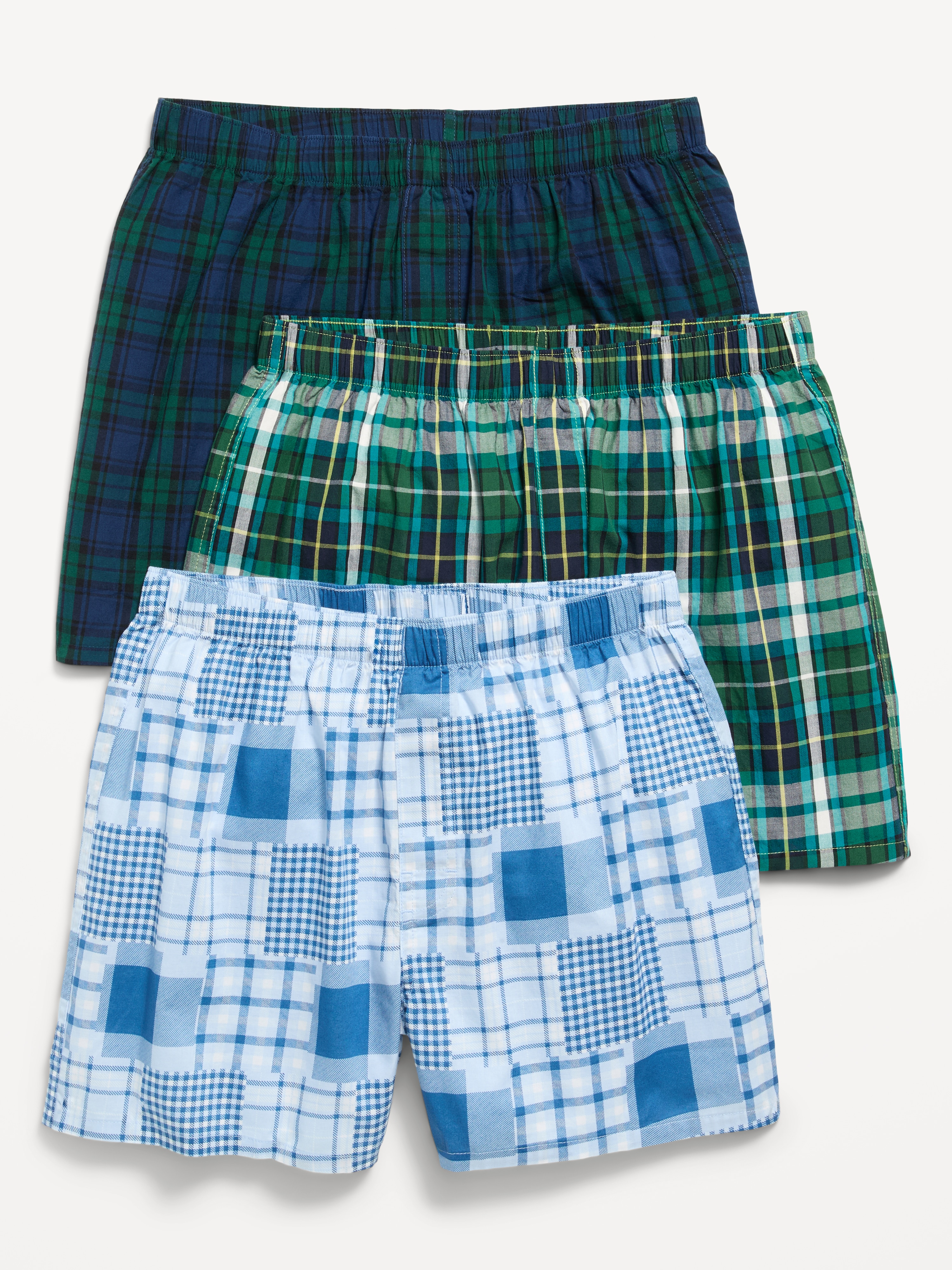 3-Pack Soft-Washed Boxer Shorts -- 3.75-inch inseam - Patchwork - 1