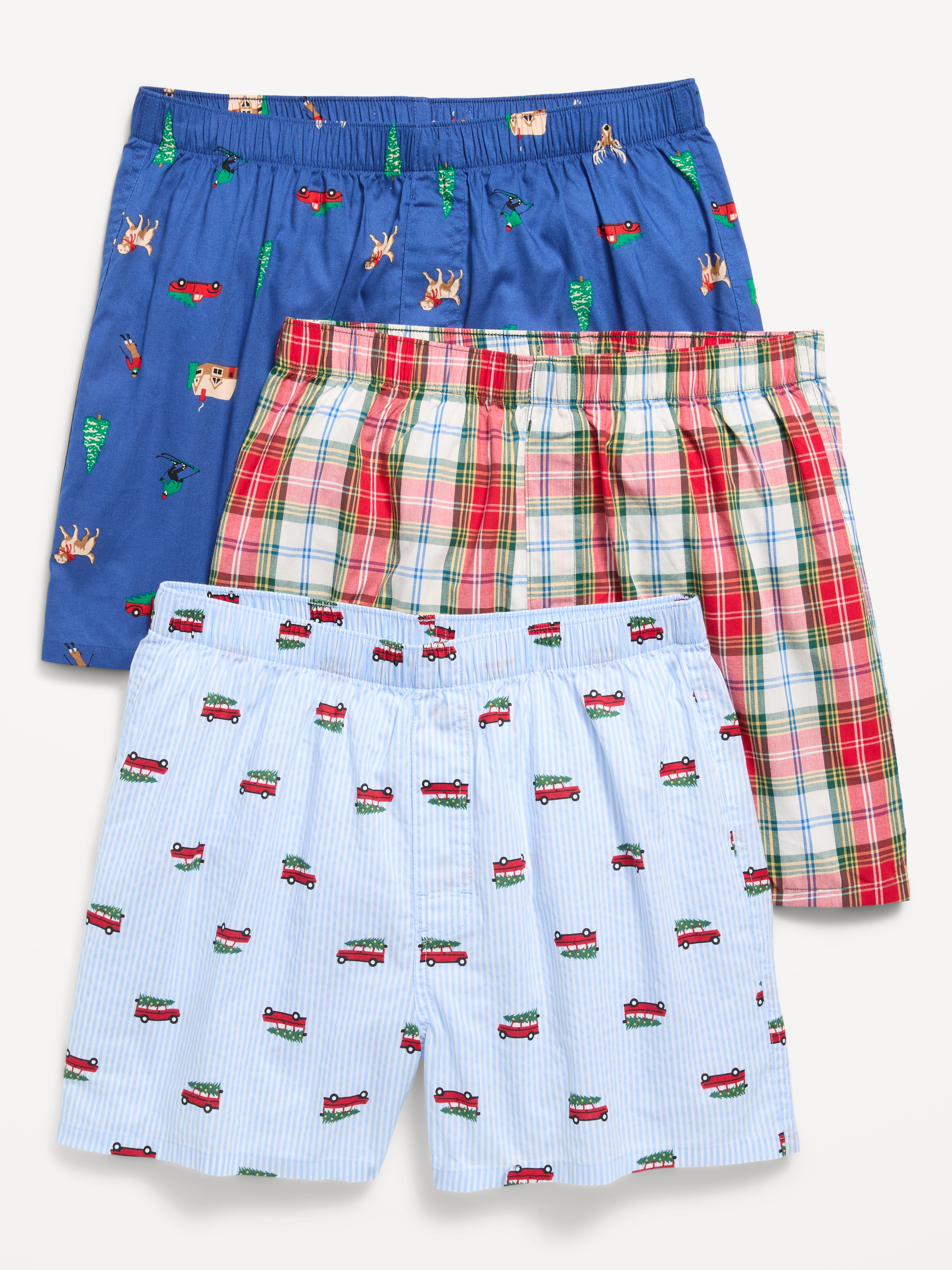 3-Pack Soft-Washed Boxer Shorts -- 3.75-inch inseam - Holiday Getaway - 1