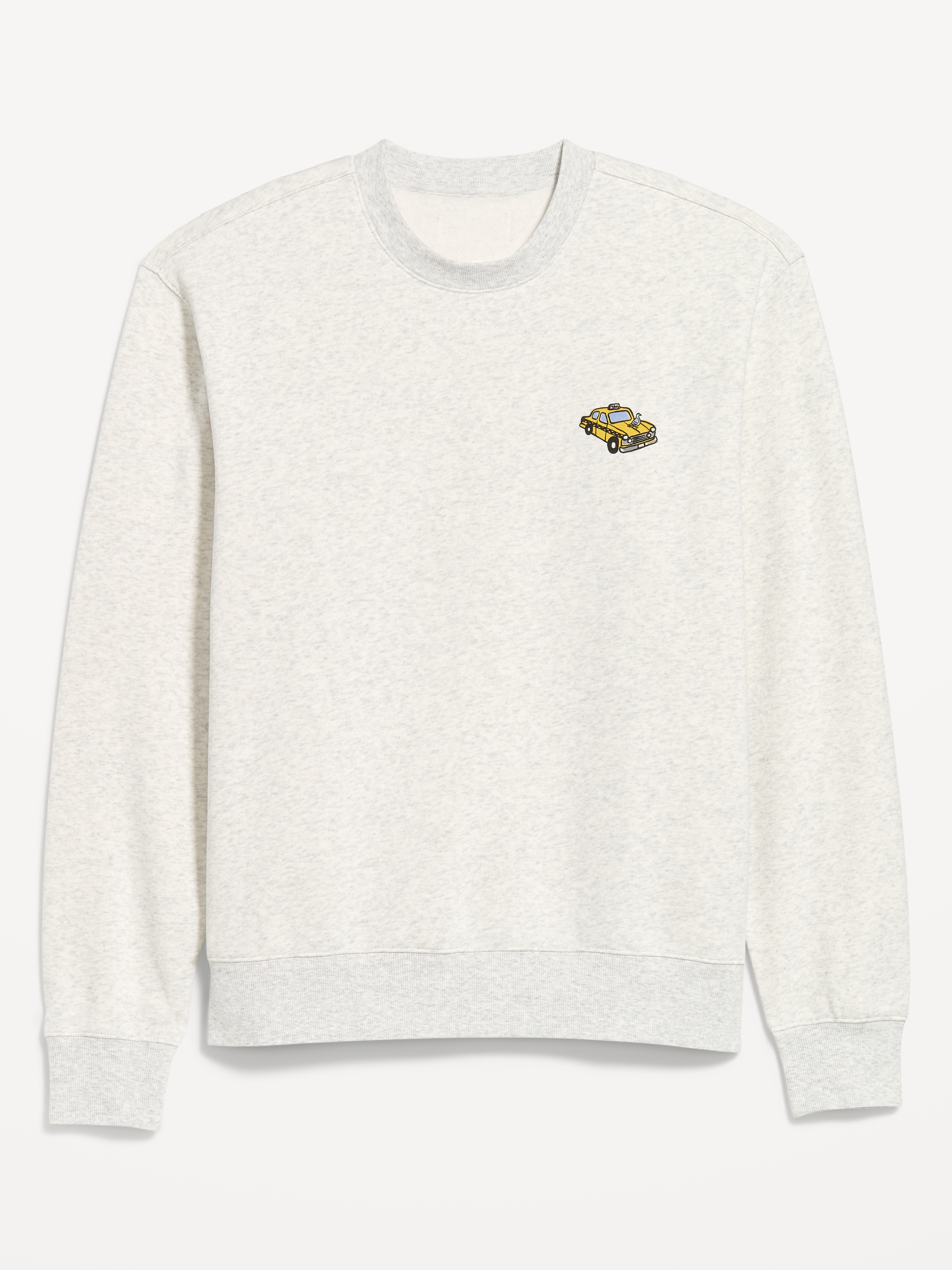 Oversized Logo Graphic Crew-Neck Sweatshirt - Heather Light Gray - 4