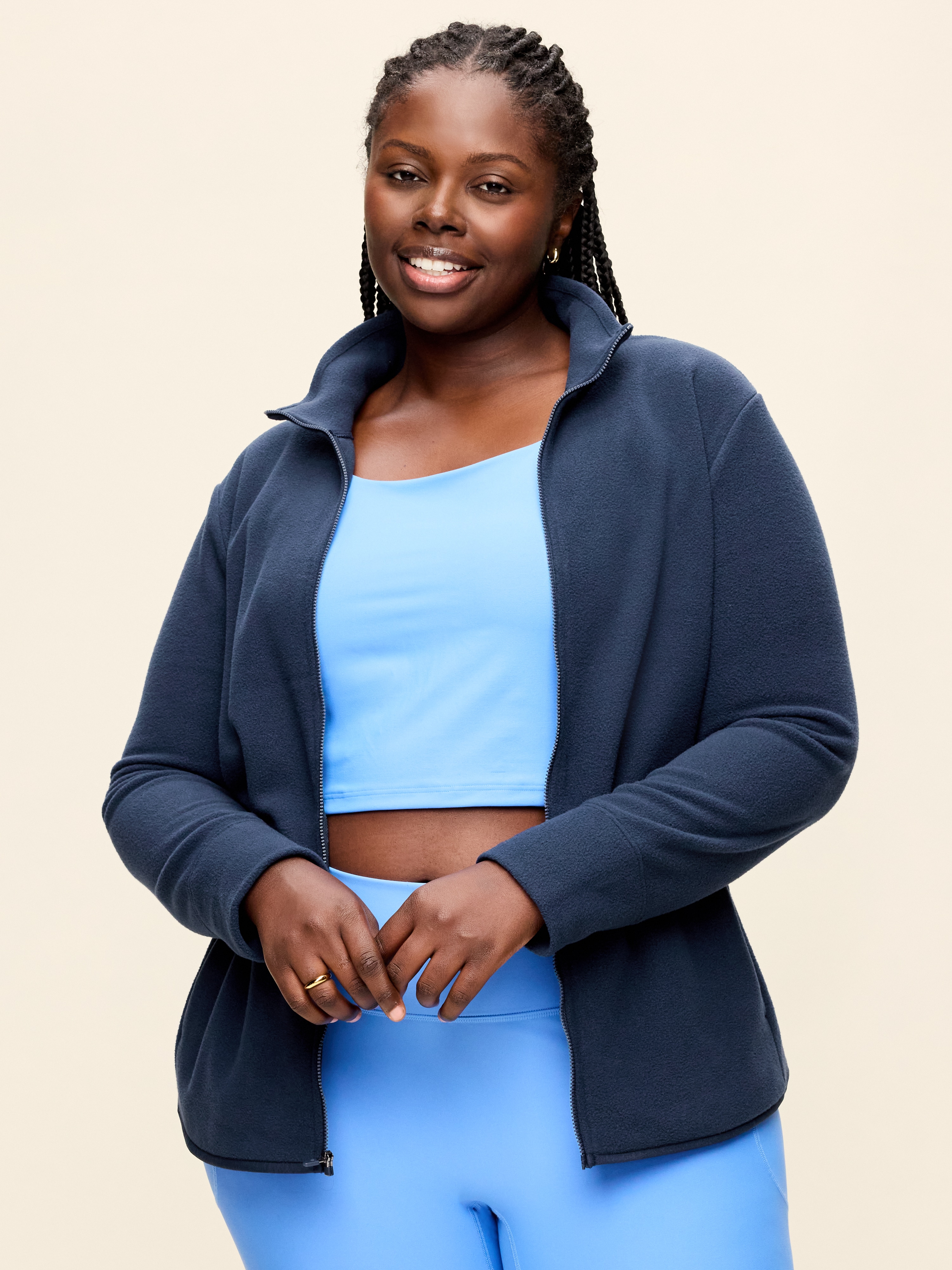 Fitted Performance Fleece Full-Zip Jacket - In the Navy - 7