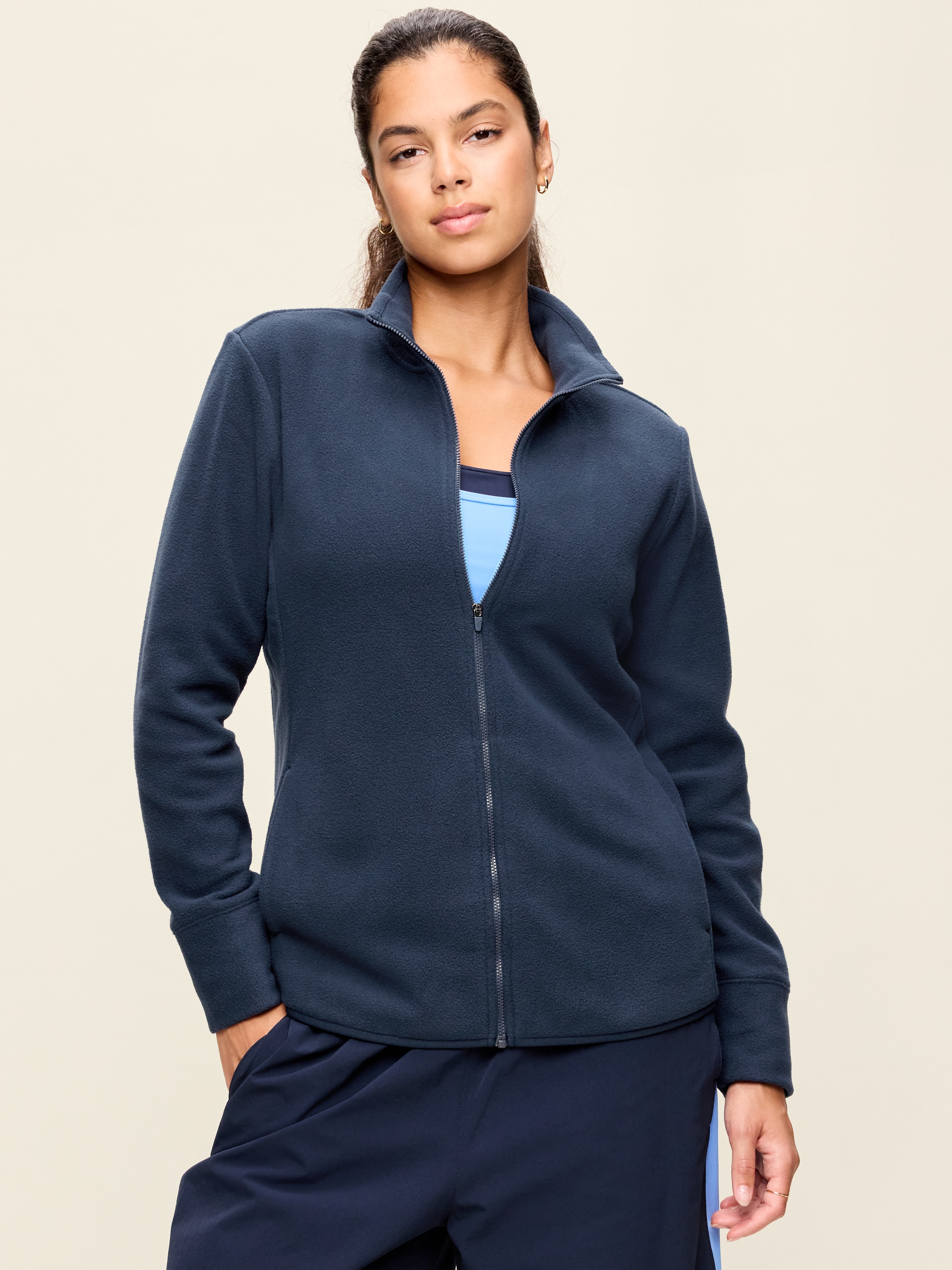 Fitted Performance Fleece Full-Zip Jacket - In the Navy - 5
