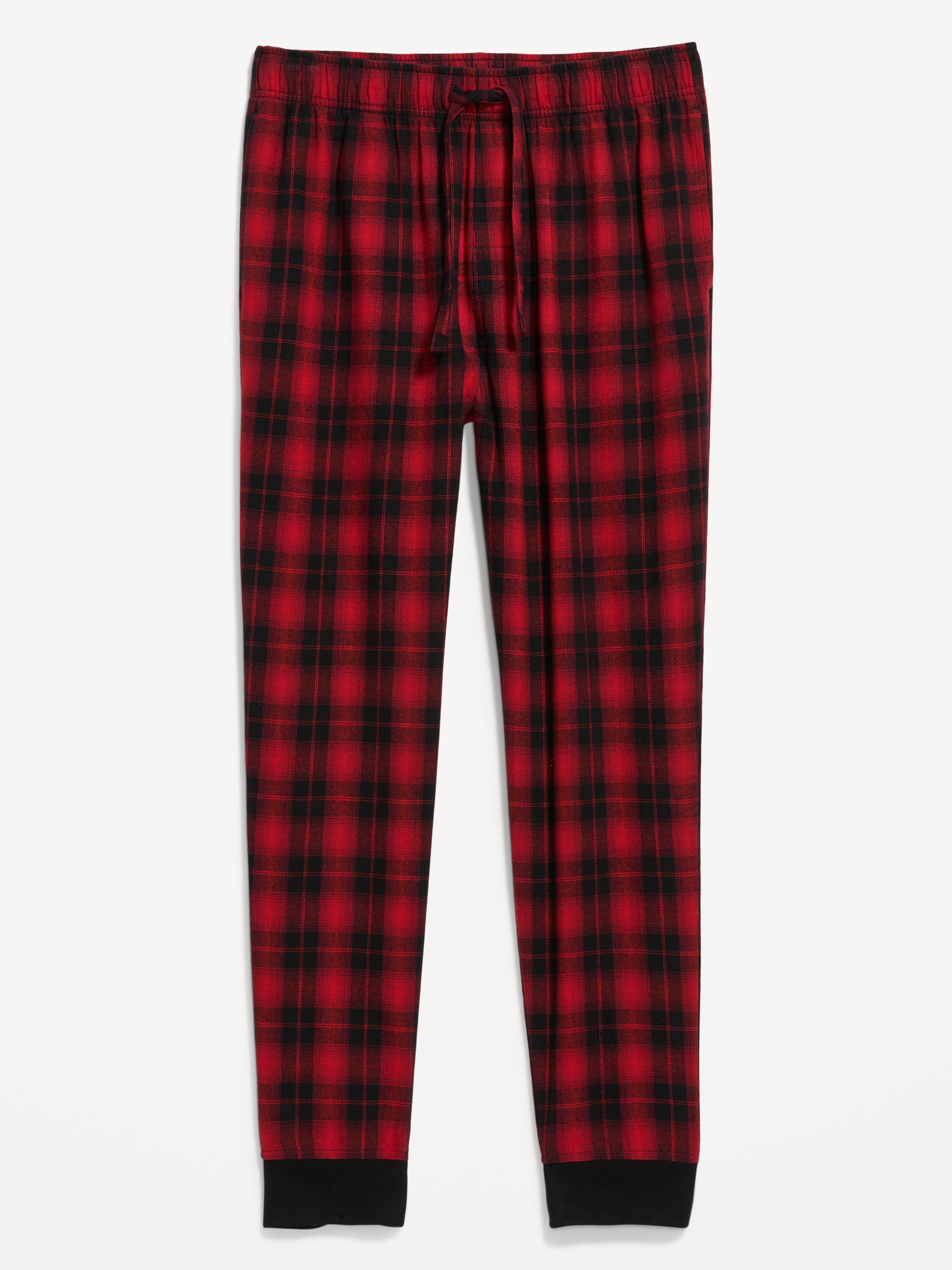 Flannel Pajama Joggers for Men - Red Buffalo Check - 3